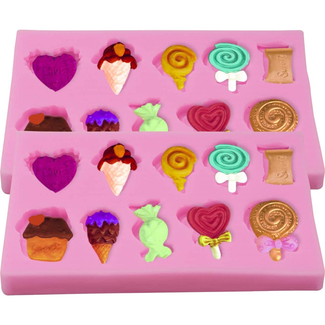 Moldes de Silicona HENGKE 2 Pcs Helado y Caramelo