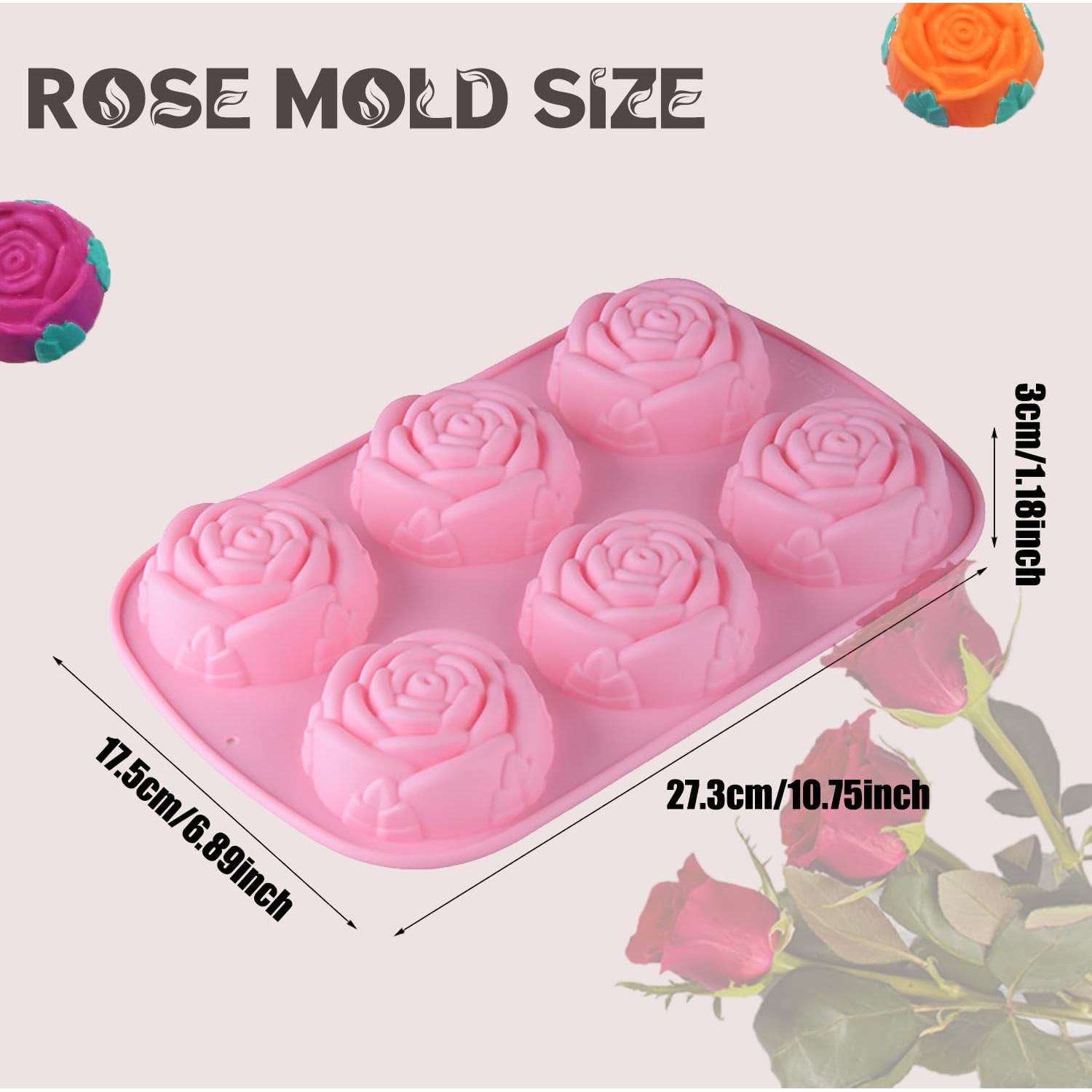 Molde de Silicona Rosa Oskrieel 2 Piezas para Caramelo y Chocolate