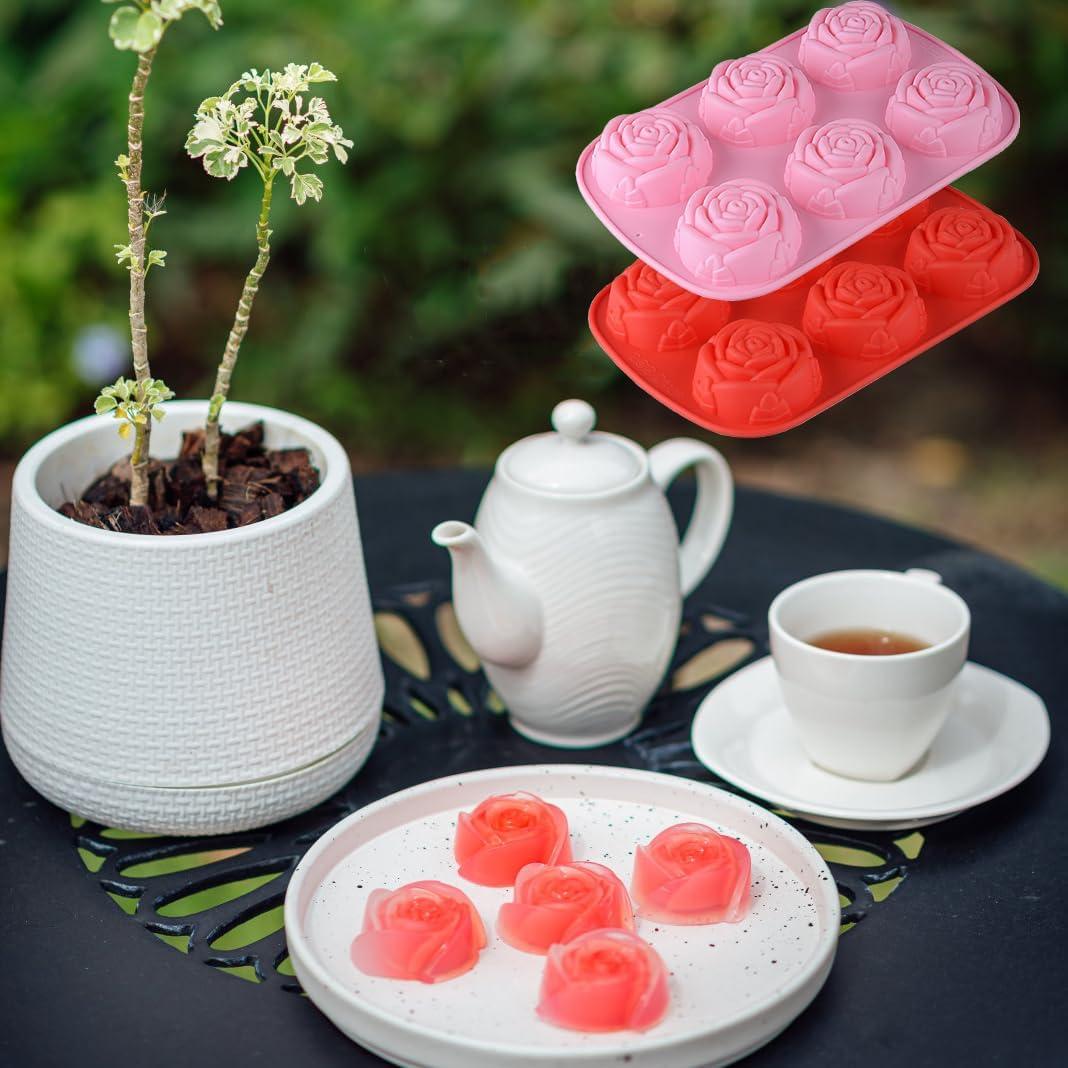 Molde de Silicona Rosa Oskrieel 2 Piezas para Caramelo y Chocolate