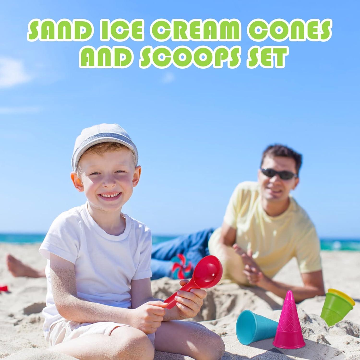 Conjunto de Juguetes de Playa TOYANDONA 10 Piezas Conos de Helado