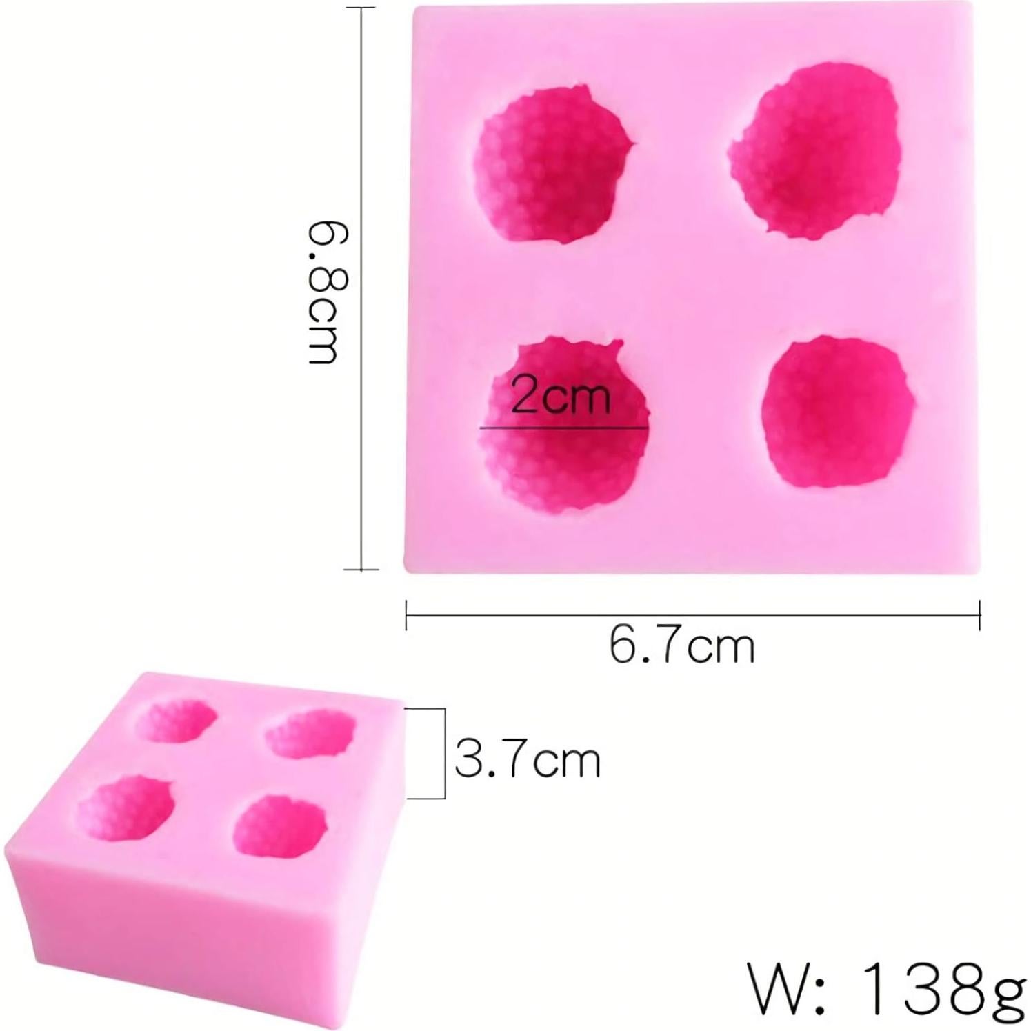 Molde de Silicona 3D Fresa HENGKE 2 Piezas Grado Alimenticio