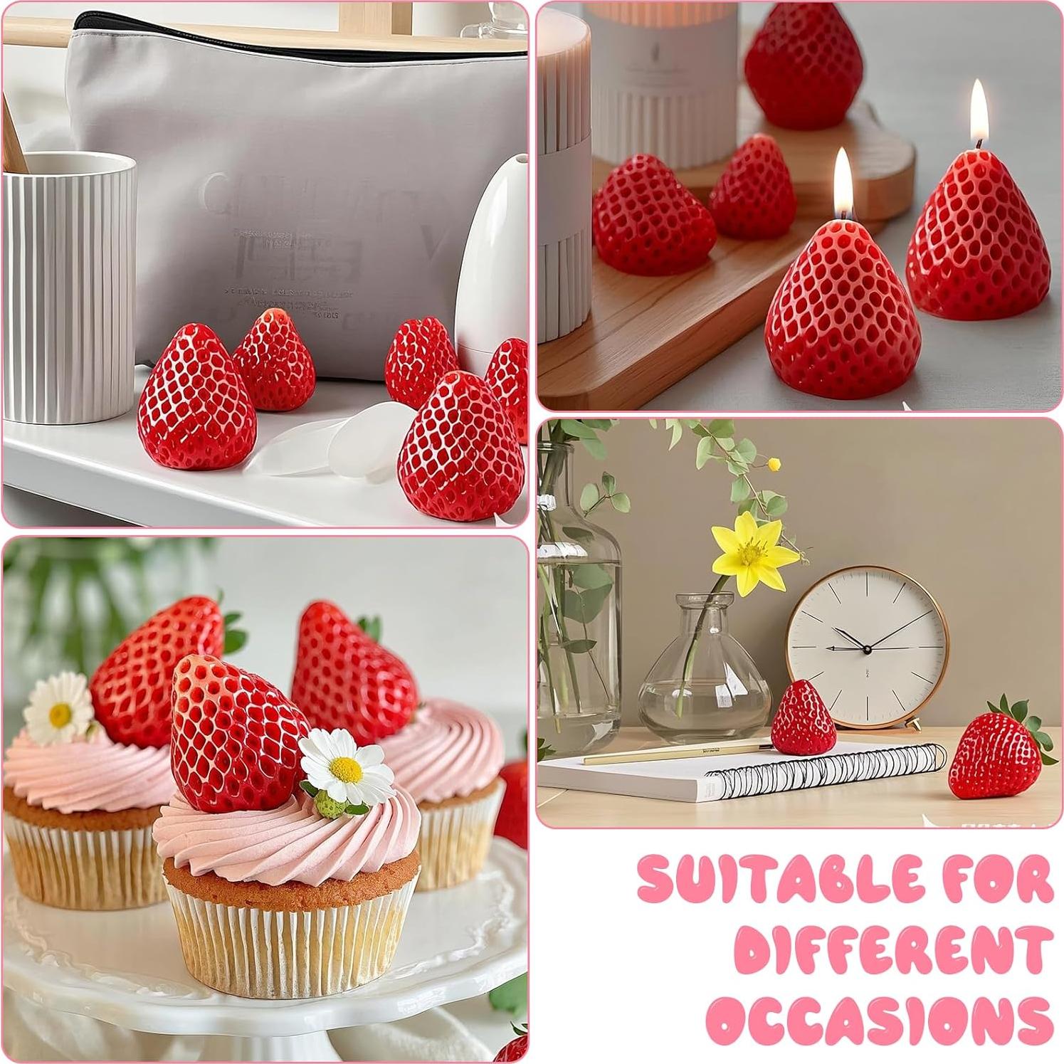 Molde de Silicona Fresa 4 Cavidades FdcLixuvol 12x10x3.5 cm