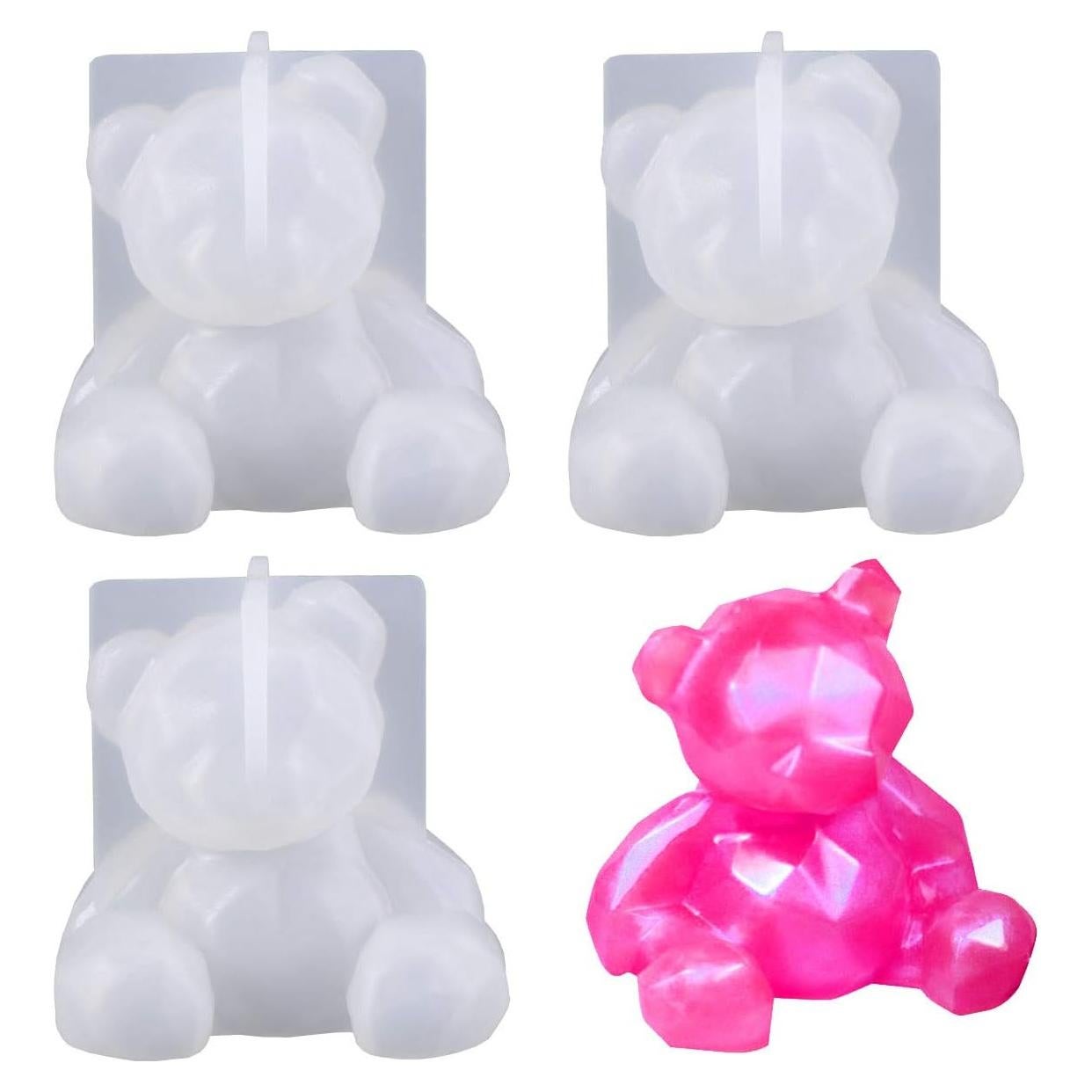 Paquete de 3 Moldes de Silicona Oso KuuGuu 70x65mm