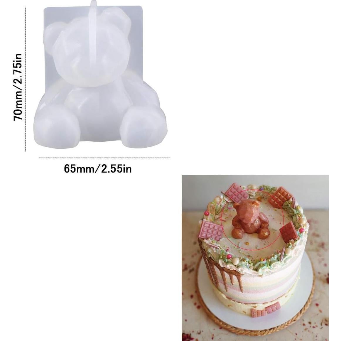 Paquete de 3 Moldes de Silicona Oso KuuGuu 70x65mm