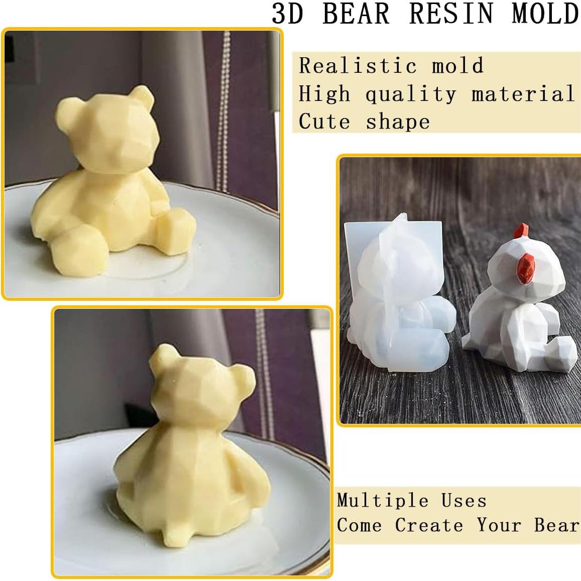 Paquete de 3 Moldes de Silicona Oso KuuGuu 70x65mm