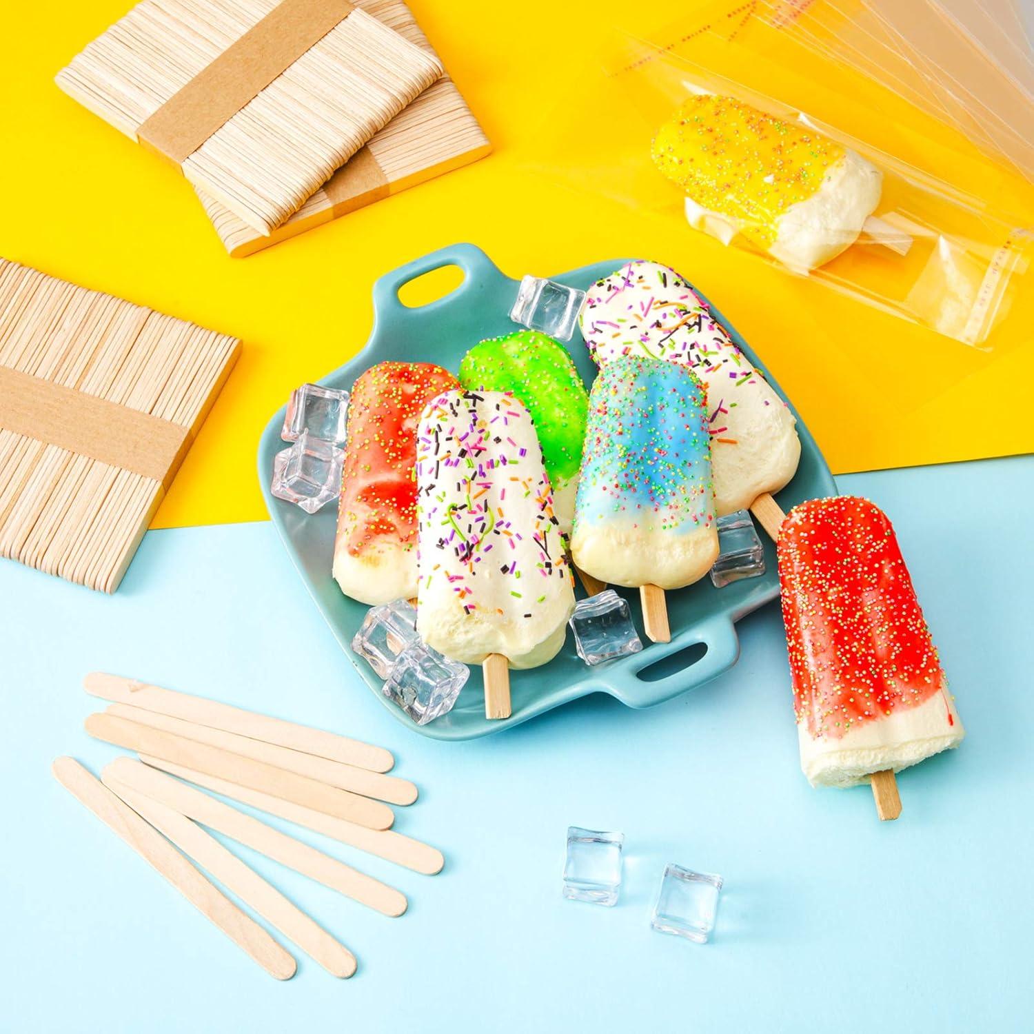 Boao Set 200 Piezas Palitos y Bolsas de Helado 21x8 cm