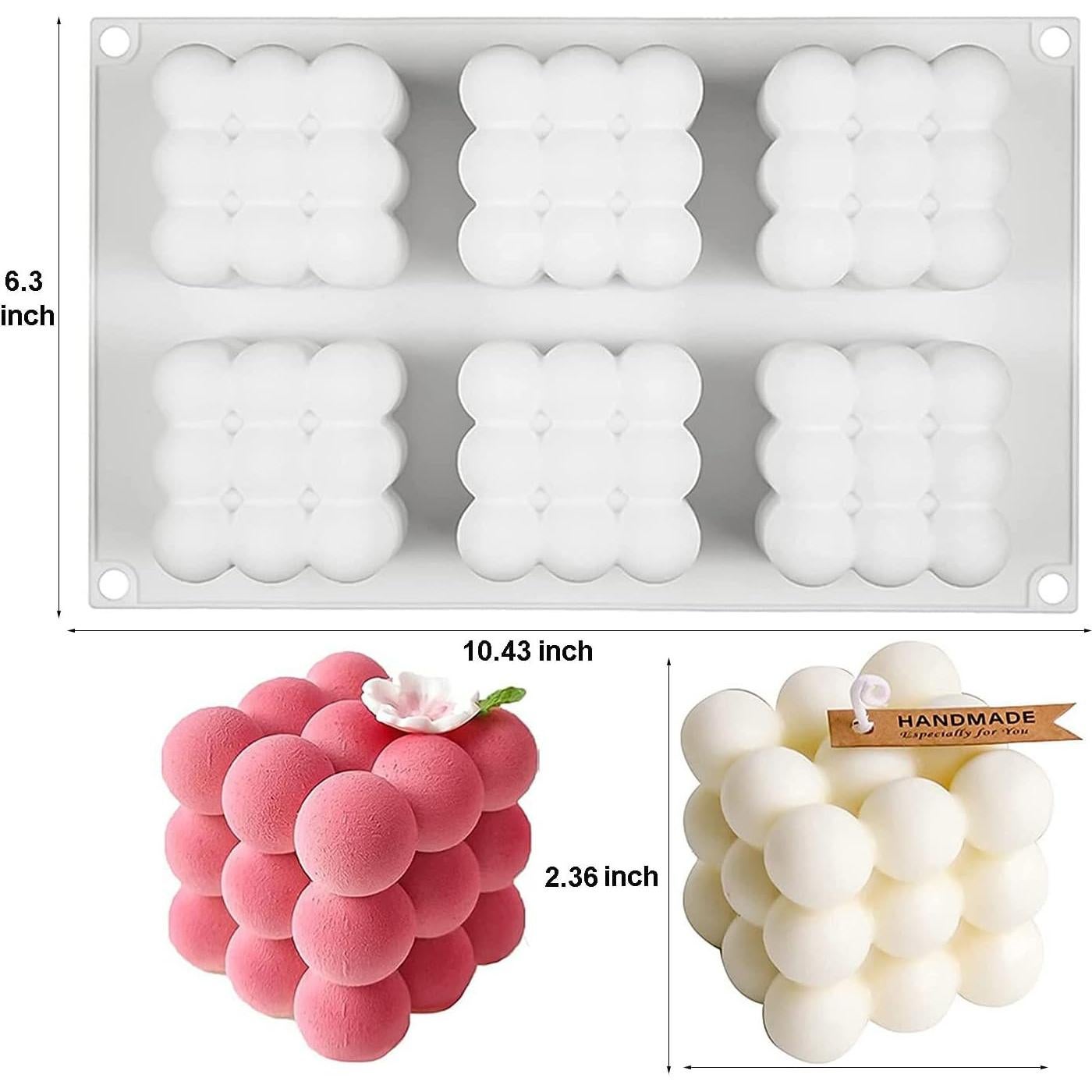 Molde de Silicona Konrisa 3D para Velas y Postres 6 Cavidades