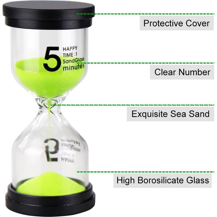 Temporizador de Arena EMDMAK 6 Piezas 1-30 Minutos Multicolor