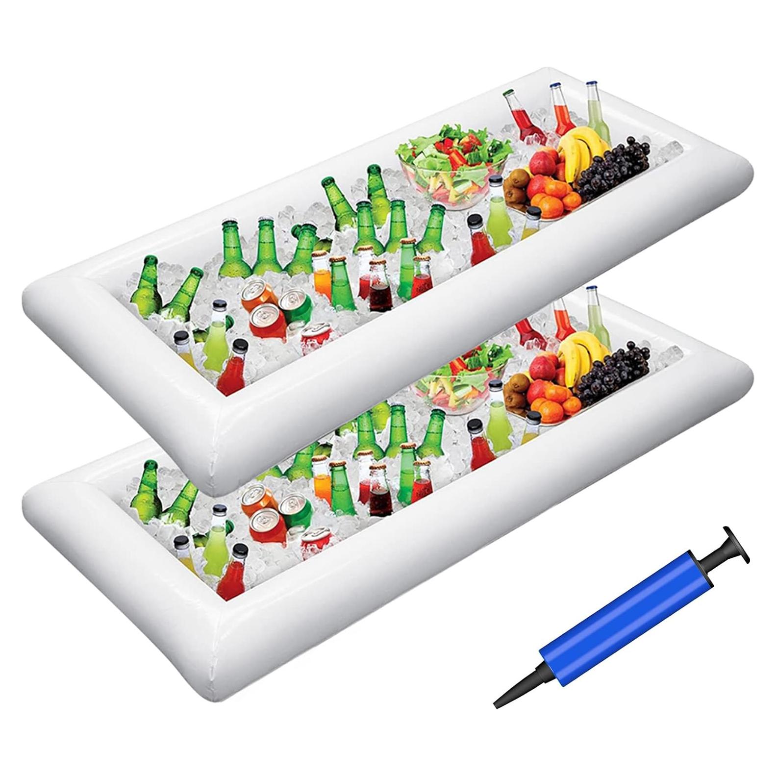 Bandeja de Servicio Inflable Jasonwell 2 PCS Enfriador de Hielo