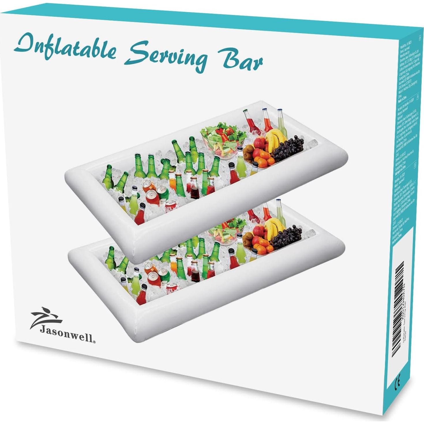 Bandeja de Servicio Inflable Jasonwell 2 PCS Enfriador de Hielo