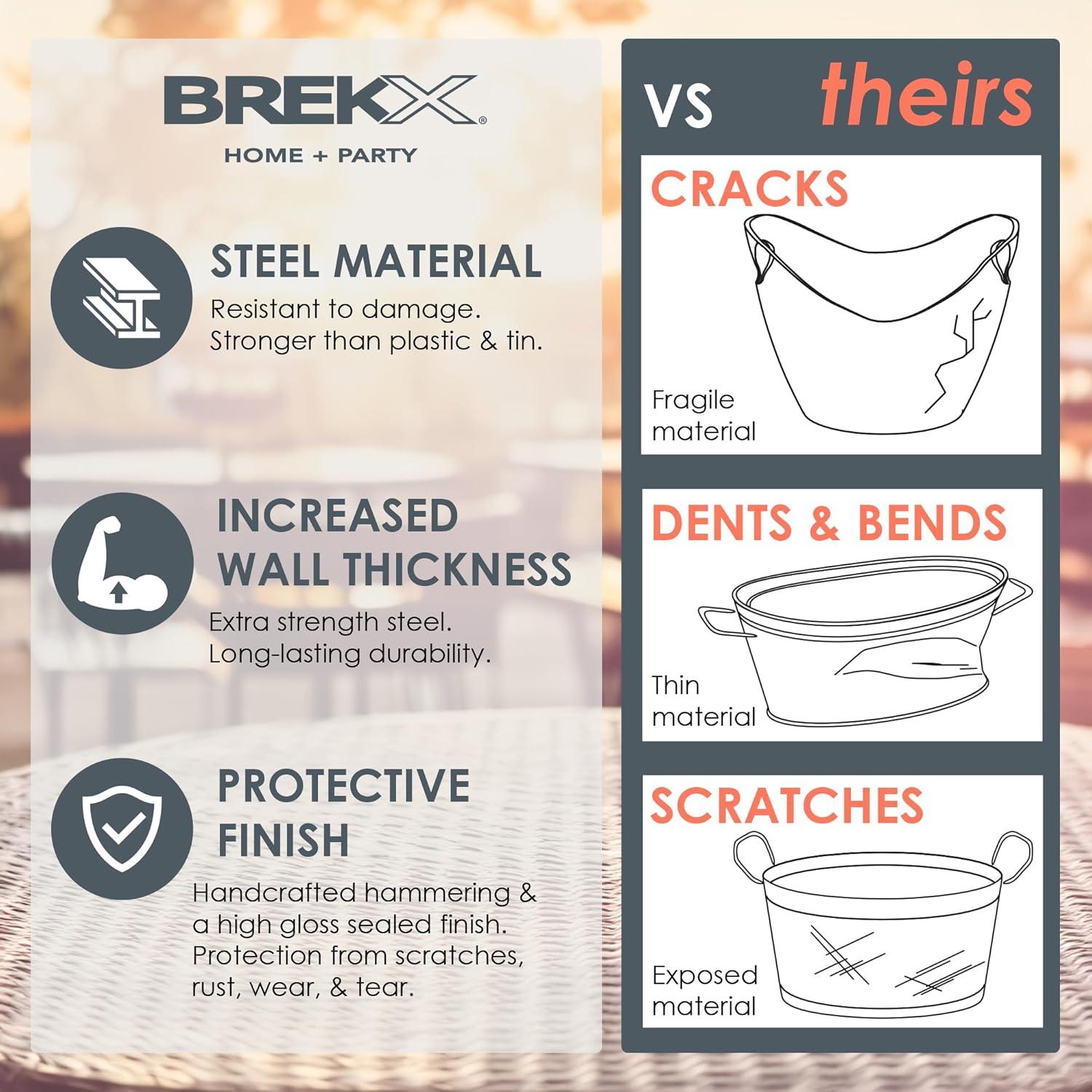 Cubo de Bebidas Ovalado BREKX de Acero Inoxidable 25qt