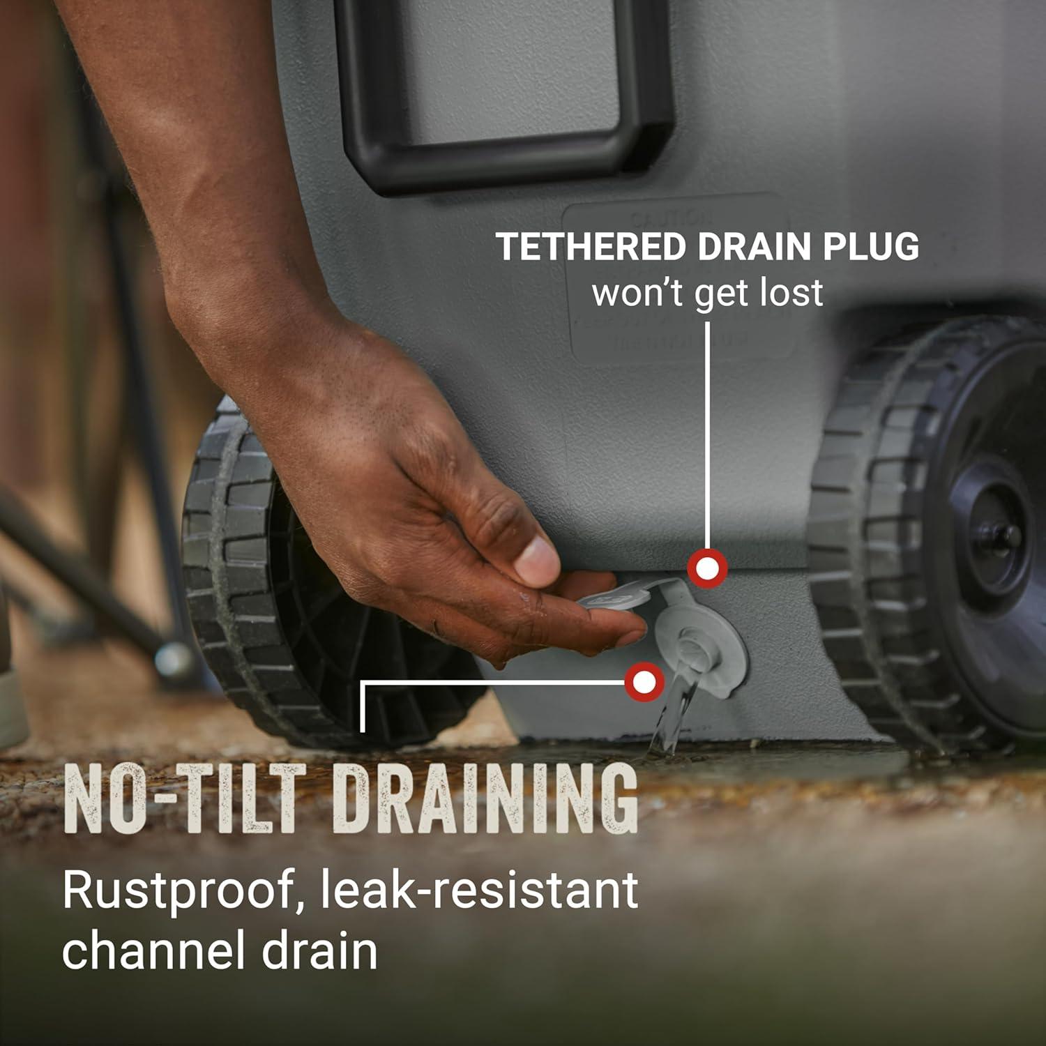 Enfriador portátil rodante Coleman 100qt gris, mantiene hielo 5 días