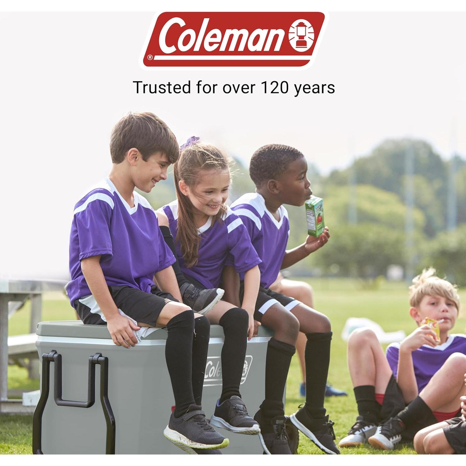 Enfriador portátil rodante Coleman 100qt gris, mantiene hielo 5 días