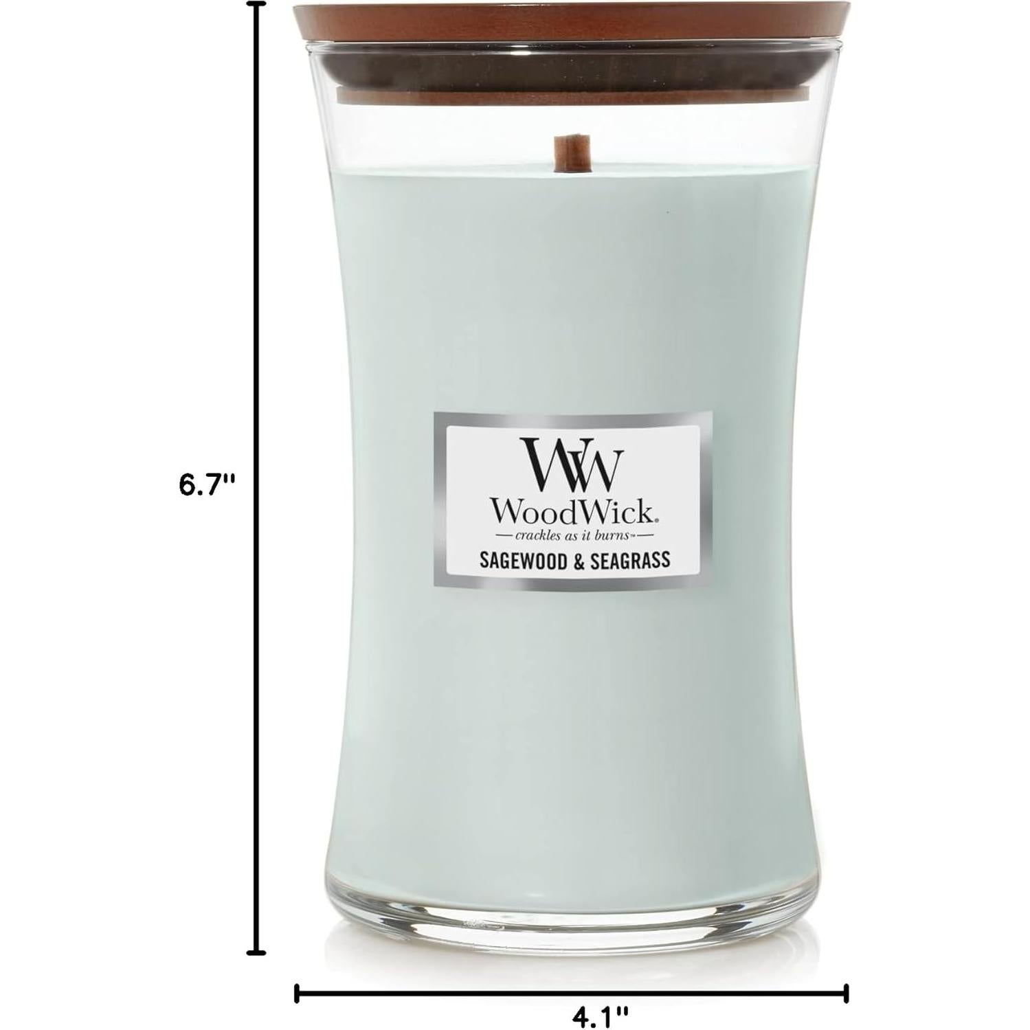 Vela Aromática WoodWick Sagewood & Seagrass 607g