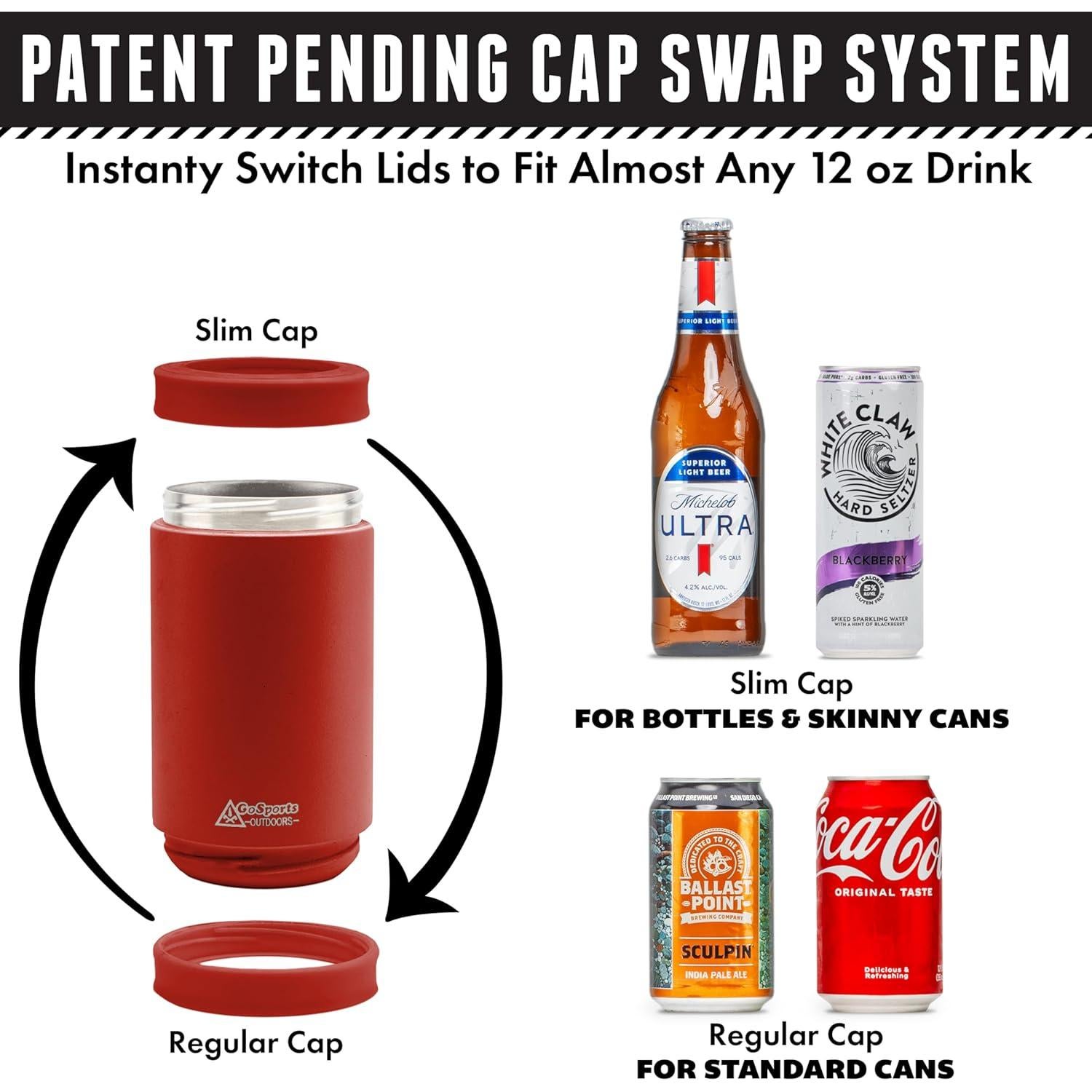 Enfriador de Latas Aislado GoSports DUALIE 3 en 1 Rojo