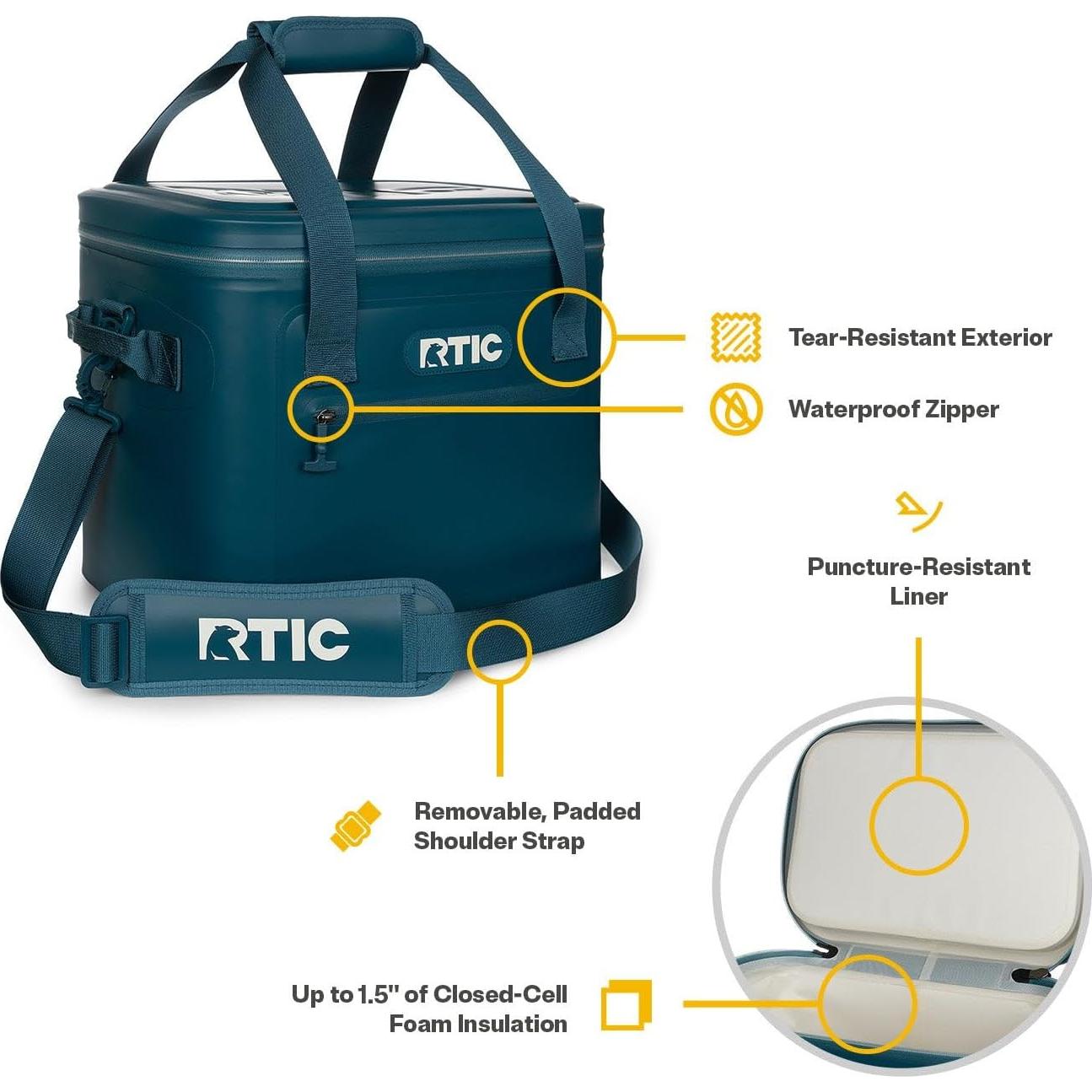 Cooler Blando RTIC 30 Latas Aislado Flotante a Prueba de Fugas