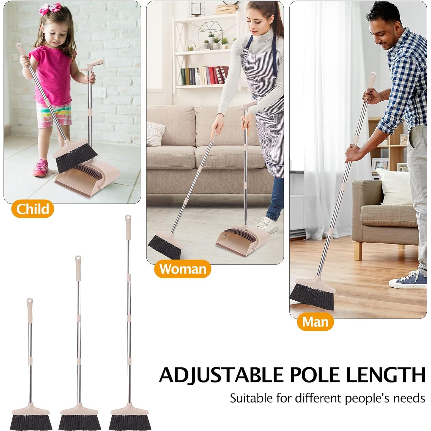 Escoba y Recogedor XXFLOWER con Mango Largo 140.66 cm Beige