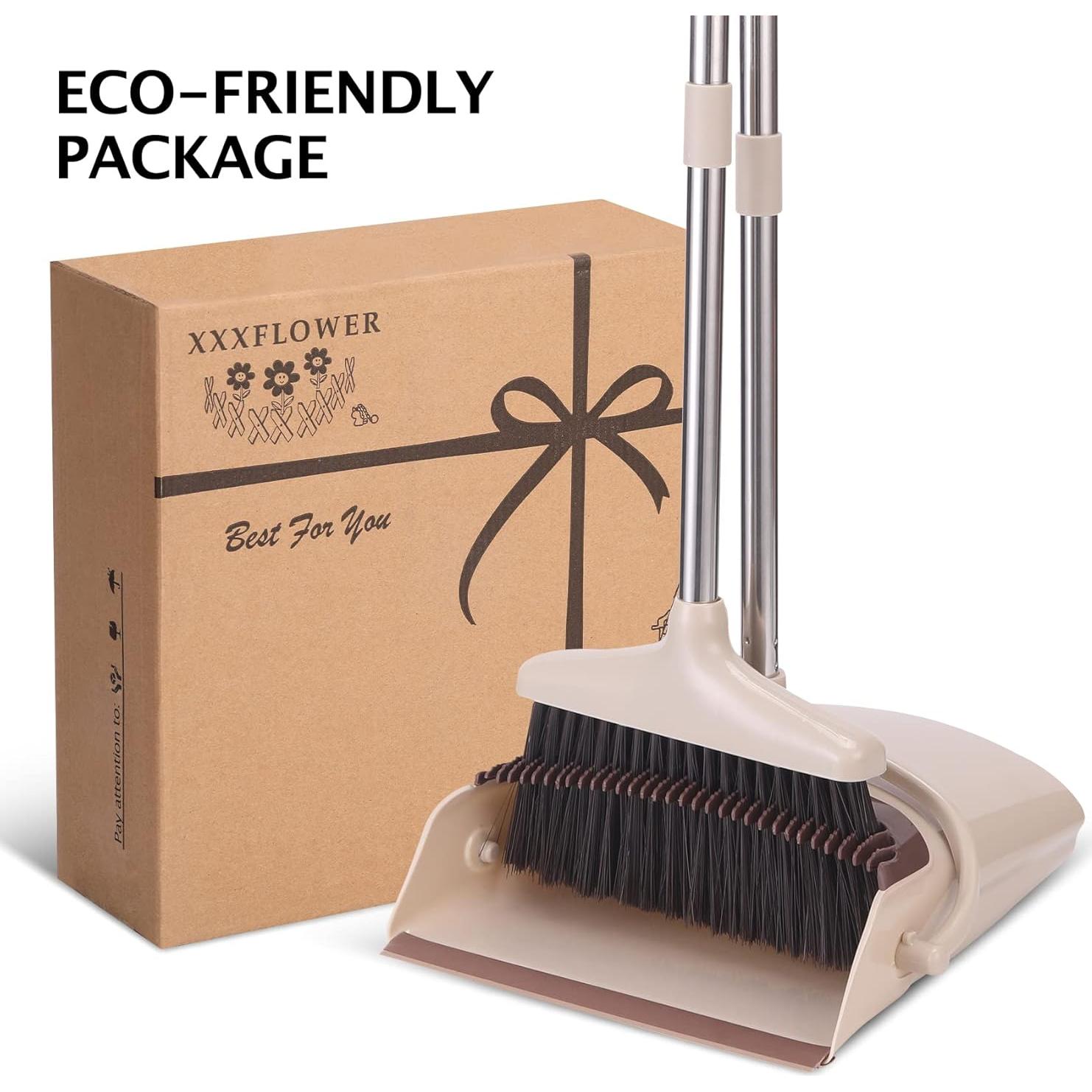 Escoba y Recogedor XXFLOWER con Mango Largo 140.66 cm Beige