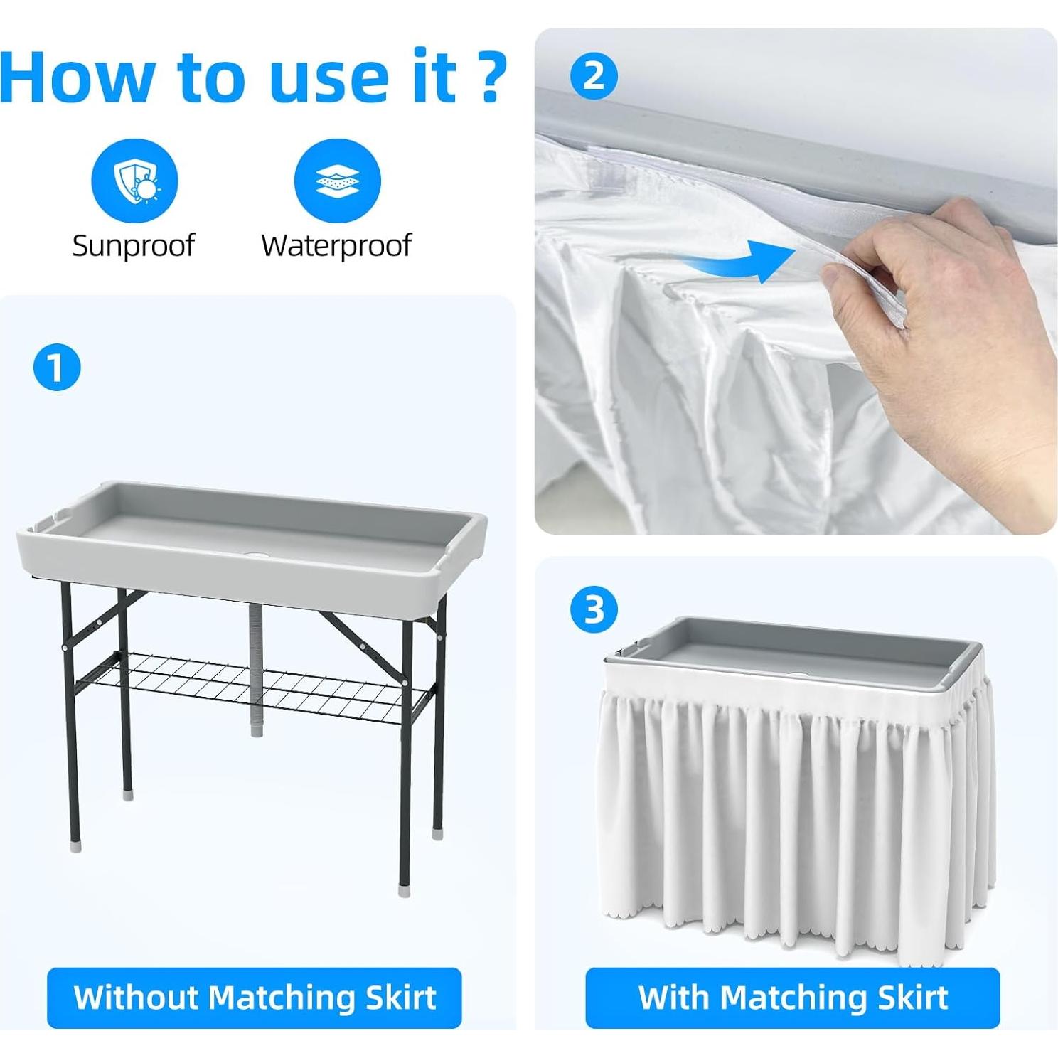 Mesa de Hielo Plegable SHAREWIN 107,95 cm Blanca