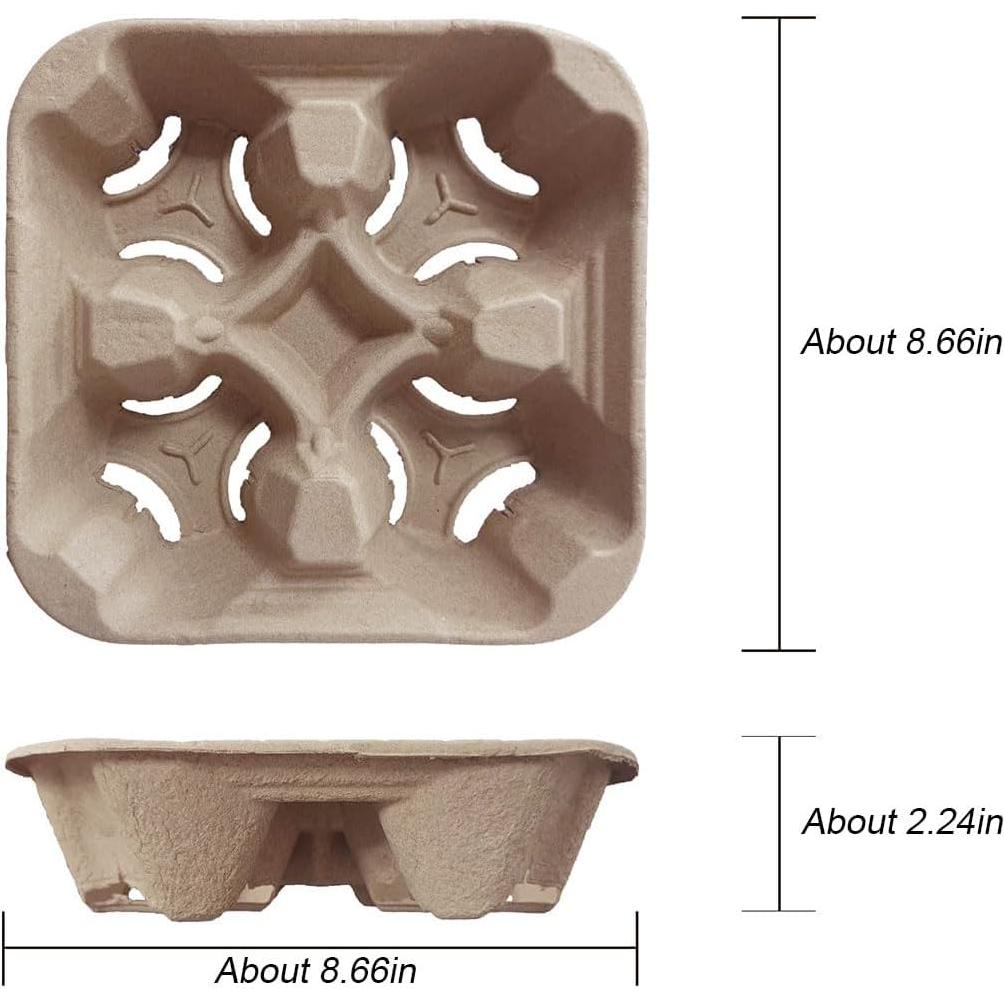 Portavasos biodegradable UBozeuiv para 4 tazas - 100 paquetes