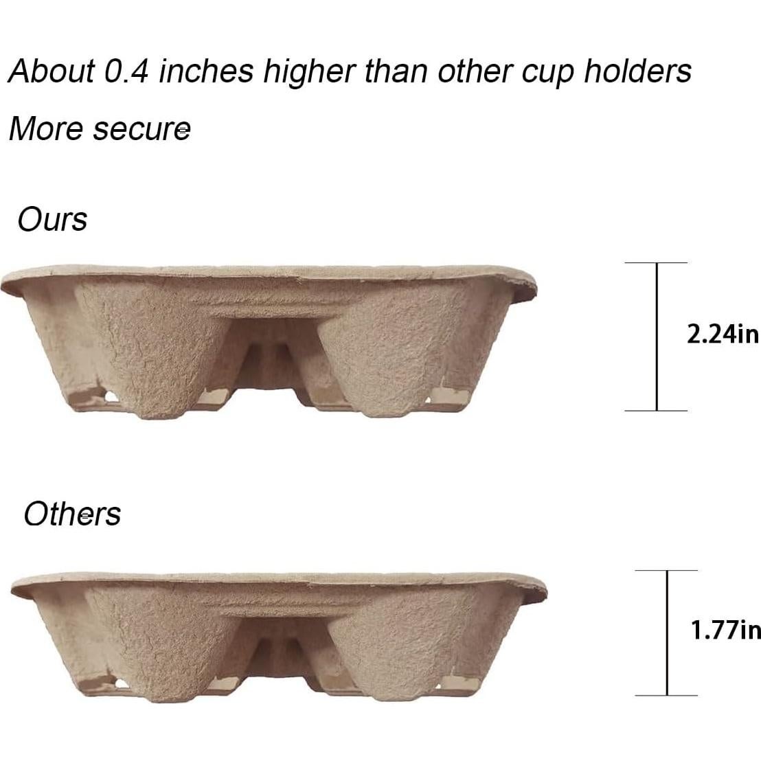 Portavasos biodegradable UBozeuiv para 4 tazas - 100 paquetes