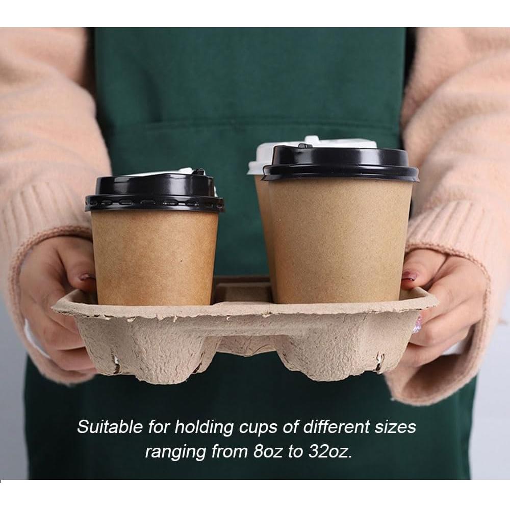 Portavasos biodegradable UBozeuiv para 4 tazas - 100 paquetes