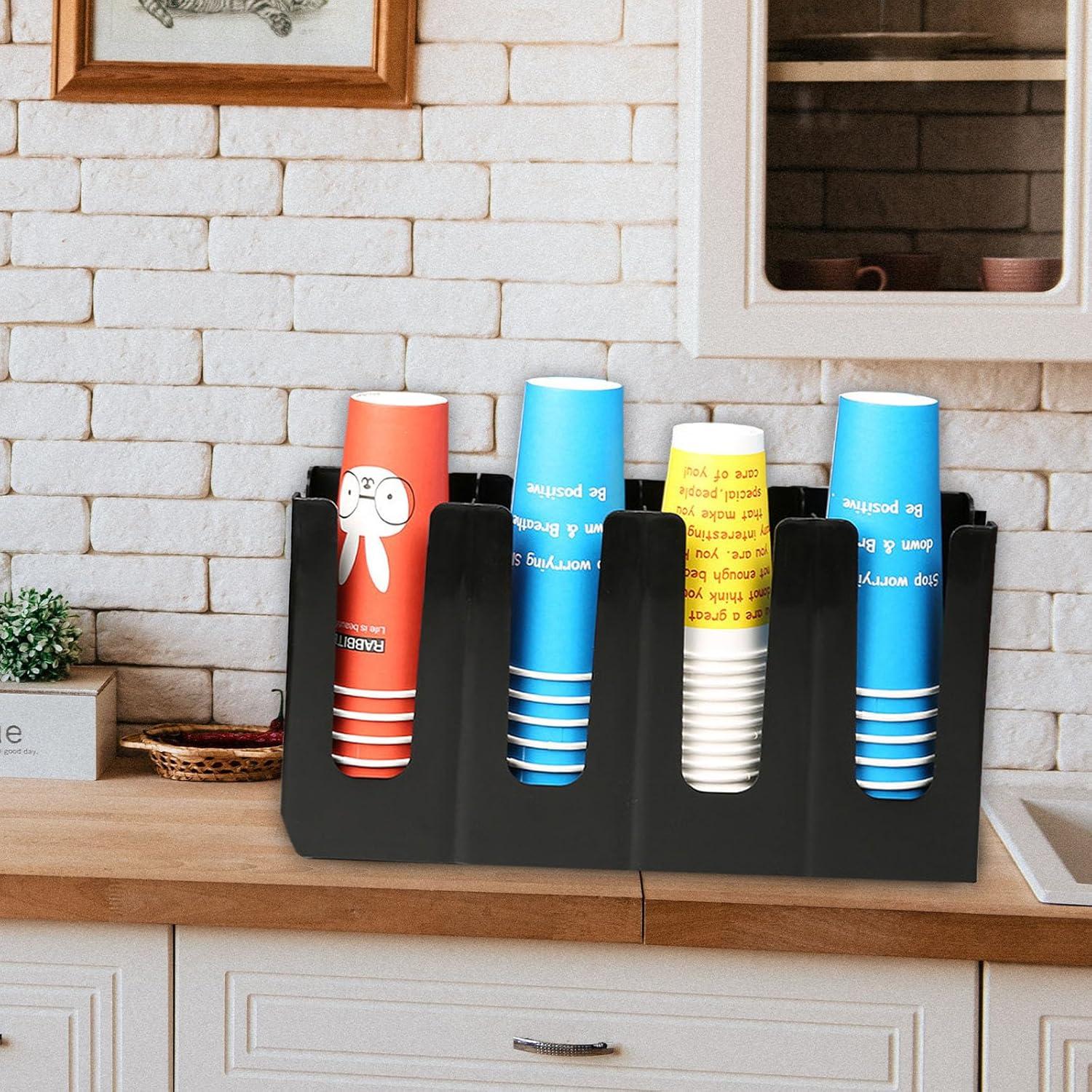 Dispensador de Tazas de Papel Tirifer - 2 Paquetes, Negro