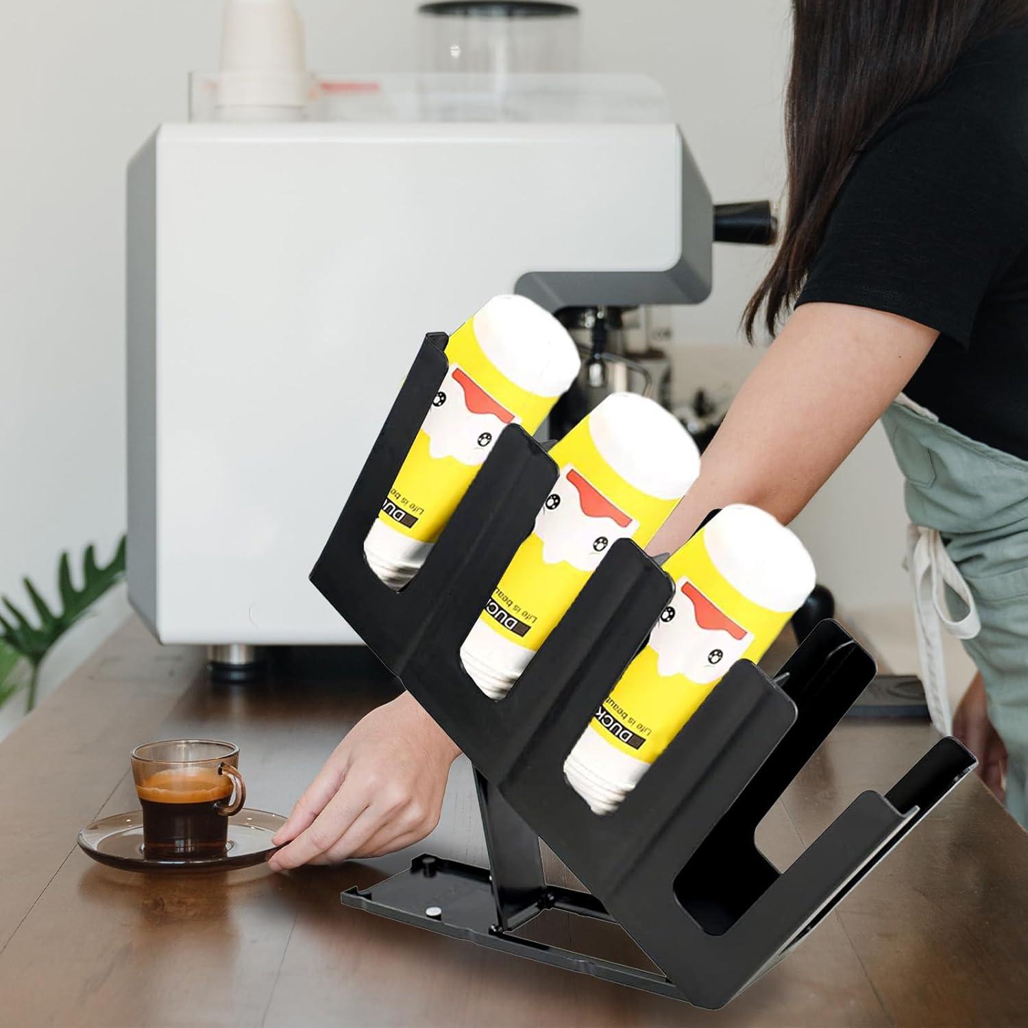 Dispensador de Tazas de Papel Tirifer - 2 Paquetes, Negro