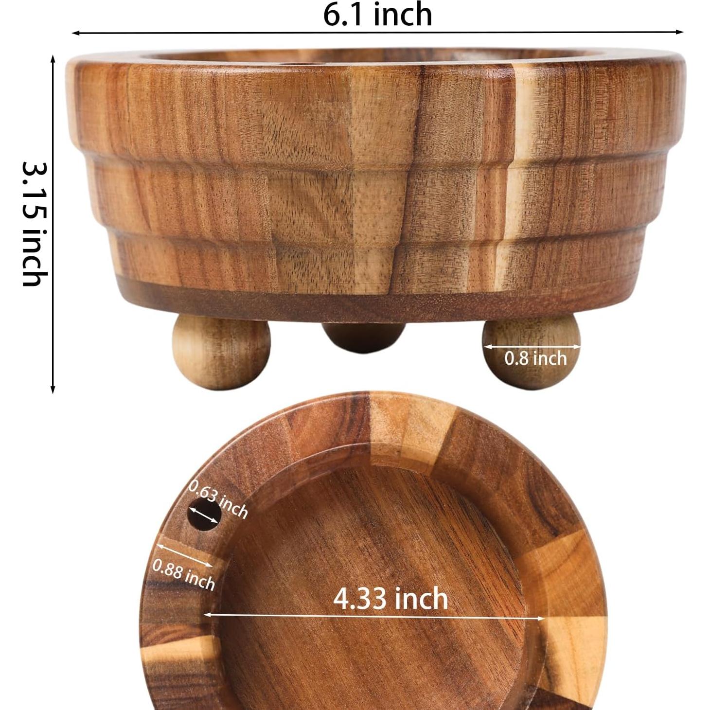 Soporte para Tazas de Madera de Acacia Catory BCH01A 8 cm