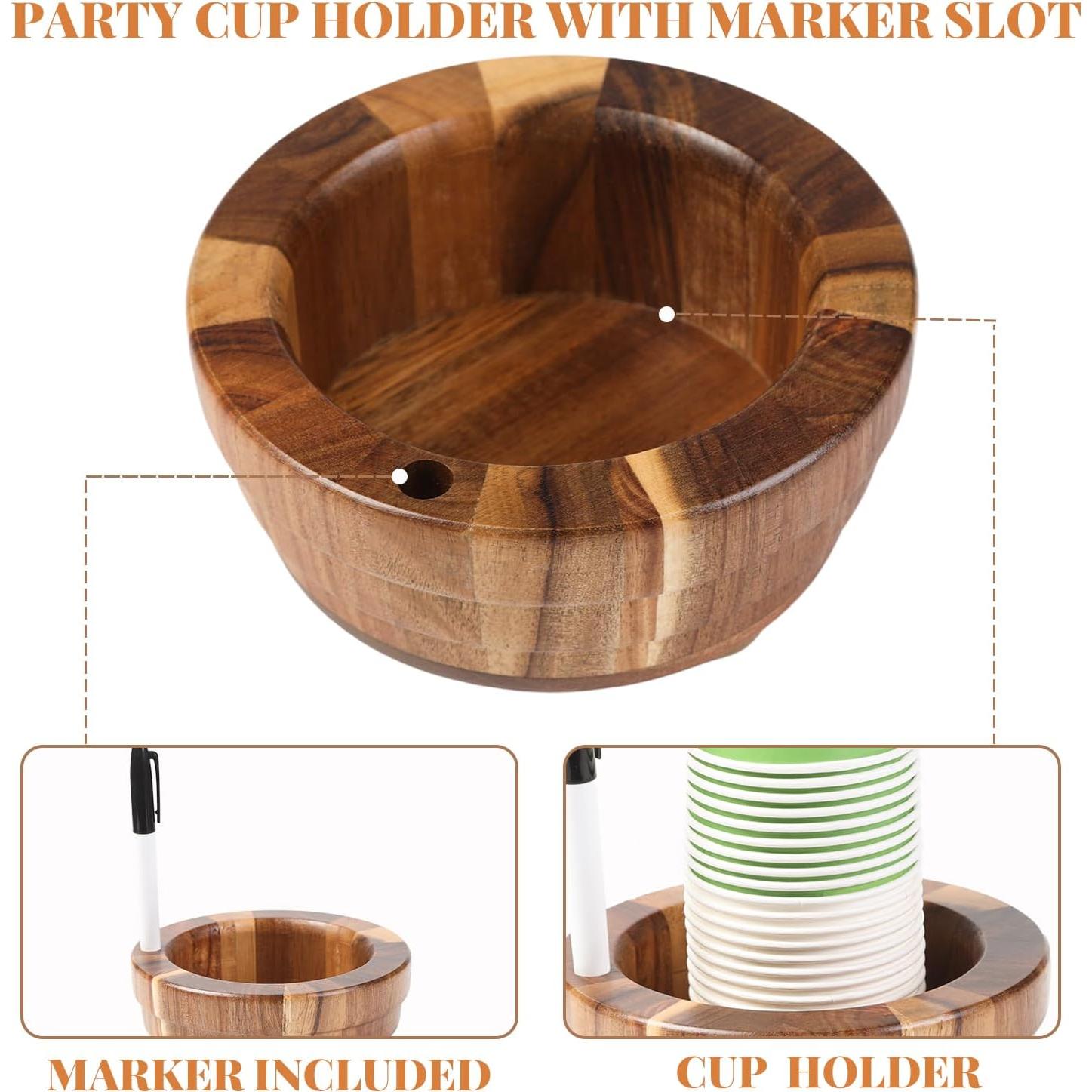 Soporte para Tazas de Madera de Acacia Catory BCH01A 8 cm