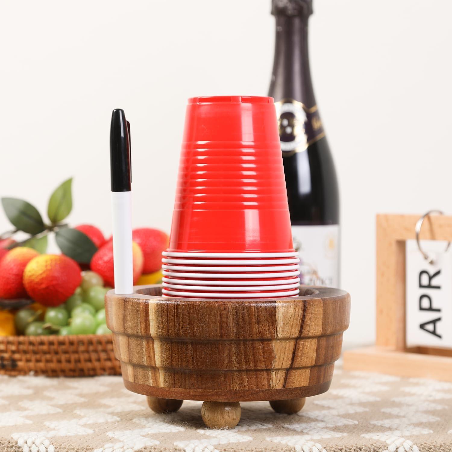 Soporte para Tazas de Madera de Acacia Catory BCH01A 8 cm