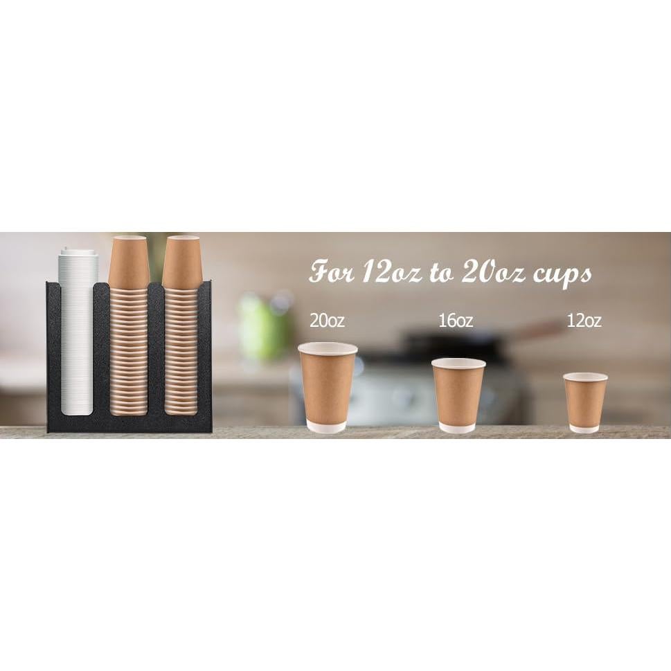 Soporte para Tazas HAITIAN ABS Negro 3 Compartimentos 0.86 kg