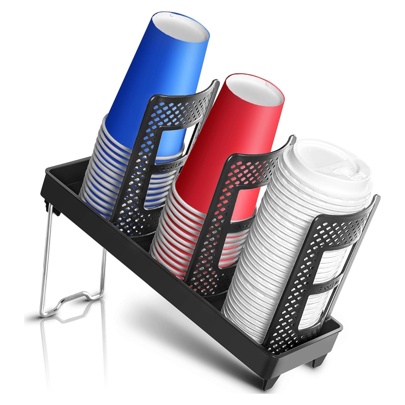 Dispensador de Tazas Desechables Wymulot Negro 3 Ranuras