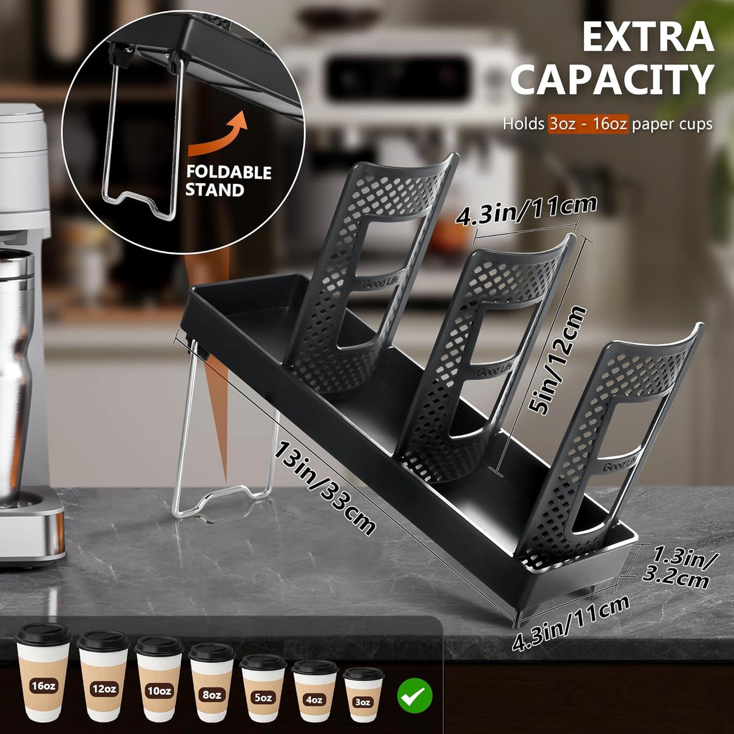 Dispensador de Tazas Desechables Wymulot Negro 3 Ranuras