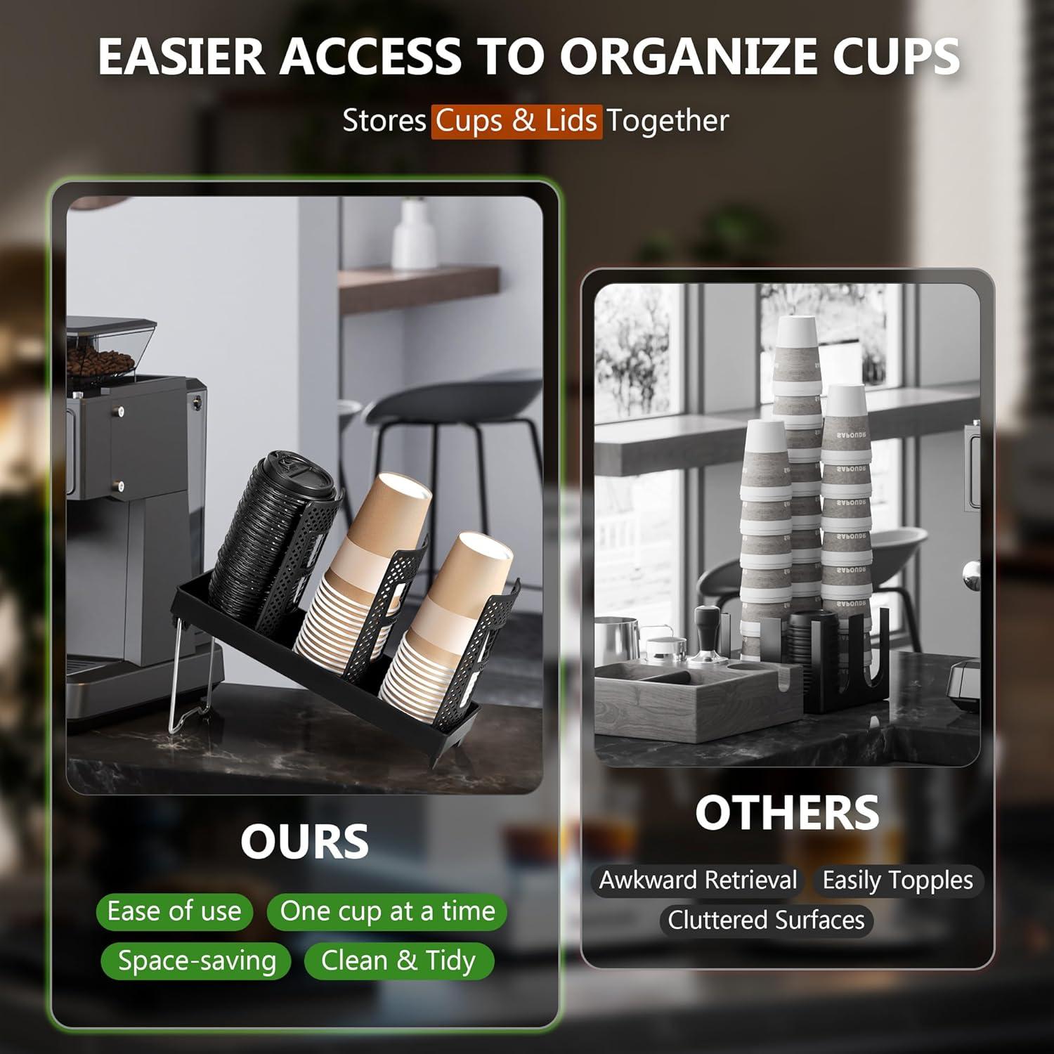 Dispensador de Tazas Desechables Wymulot Negro 3 Ranuras