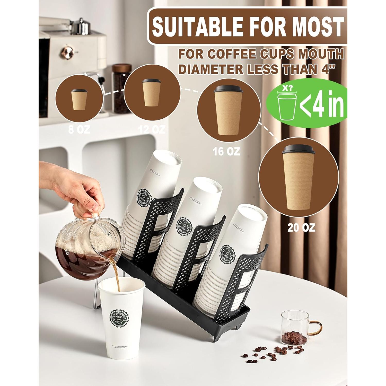 Soporte para Tazas de Café USDICHOME 3 Compartimentos Negro