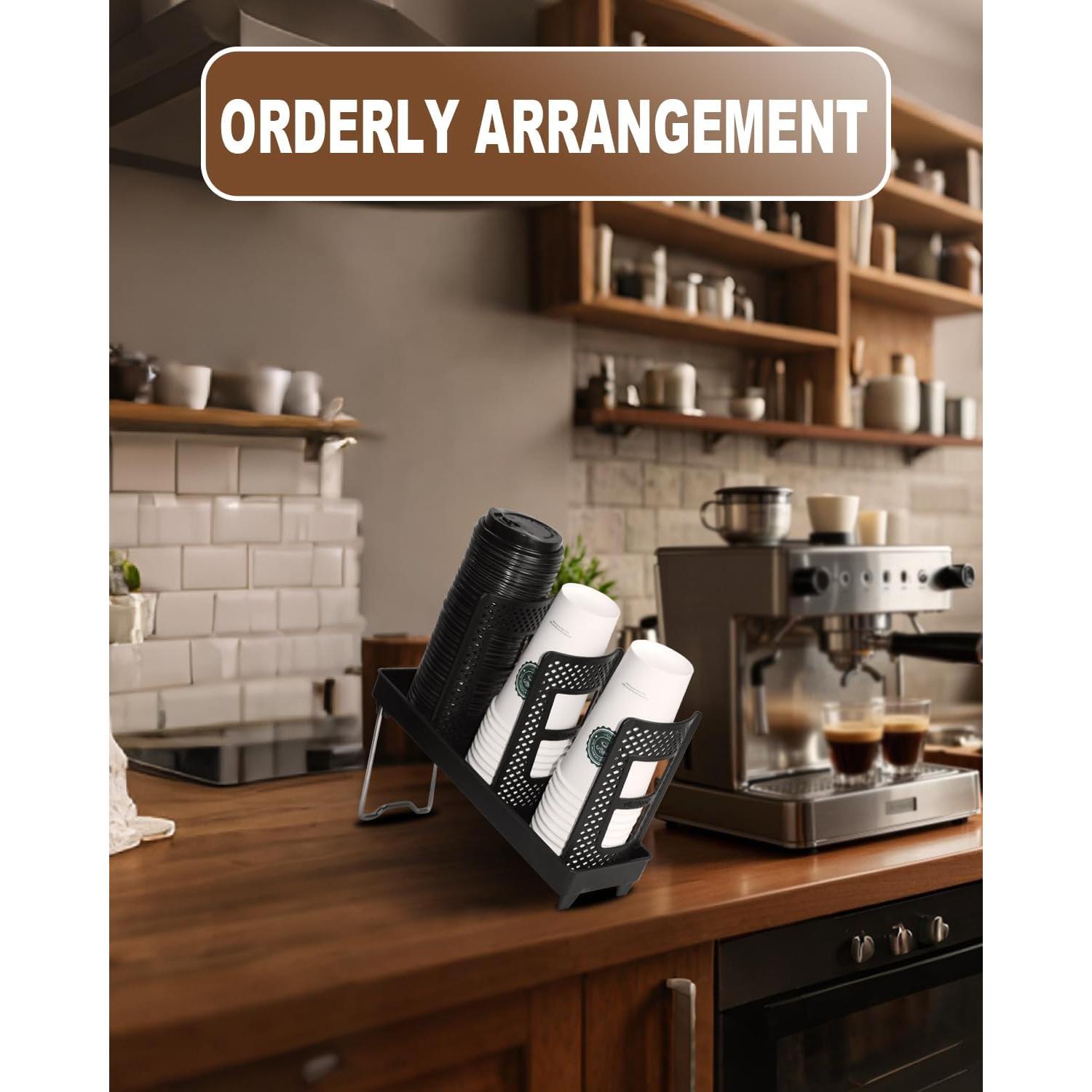 Soporte para Tazas de Café USDICHOME 3 Compartimentos Negro
