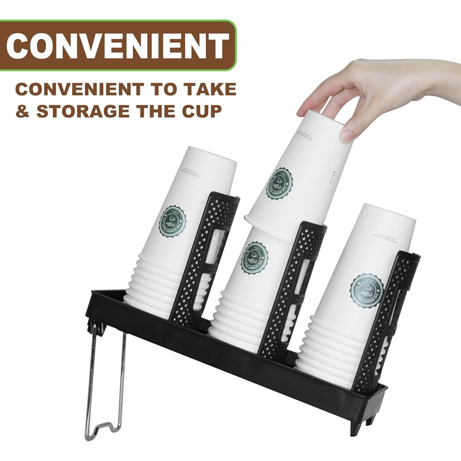 Soporte para Tazas de Café USDICHOME 3 Compartimentos Negro