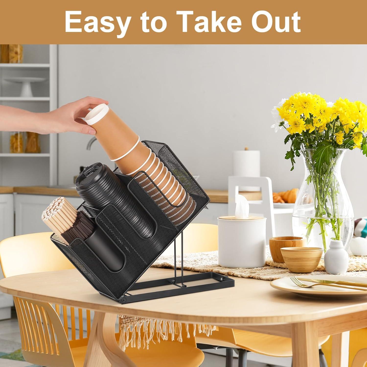 Soporte para Tazas de Papel Cairondin Negro 3 Compartimentos