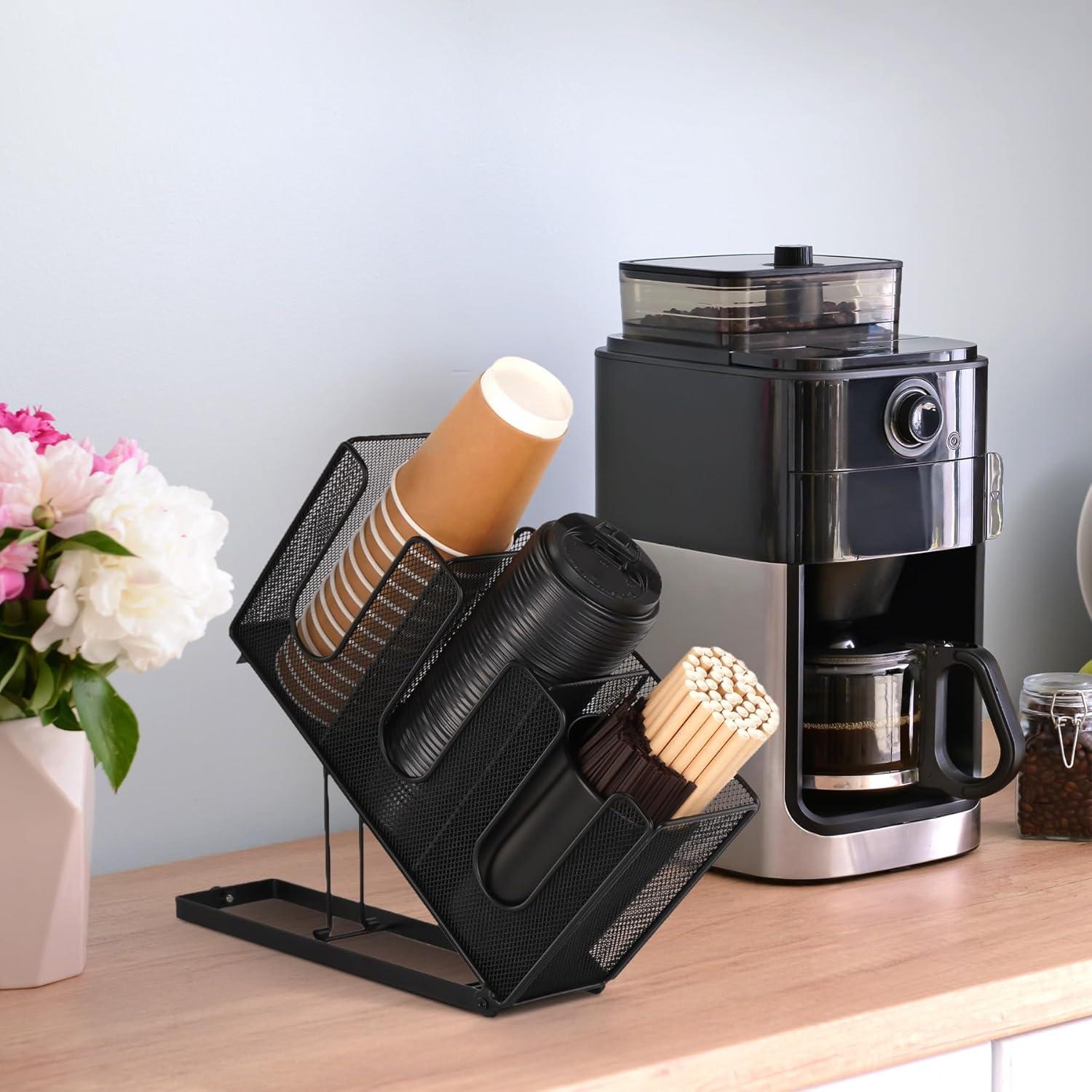 Soporte para Tazas de Papel Cairondin Negro 3 Compartimentos