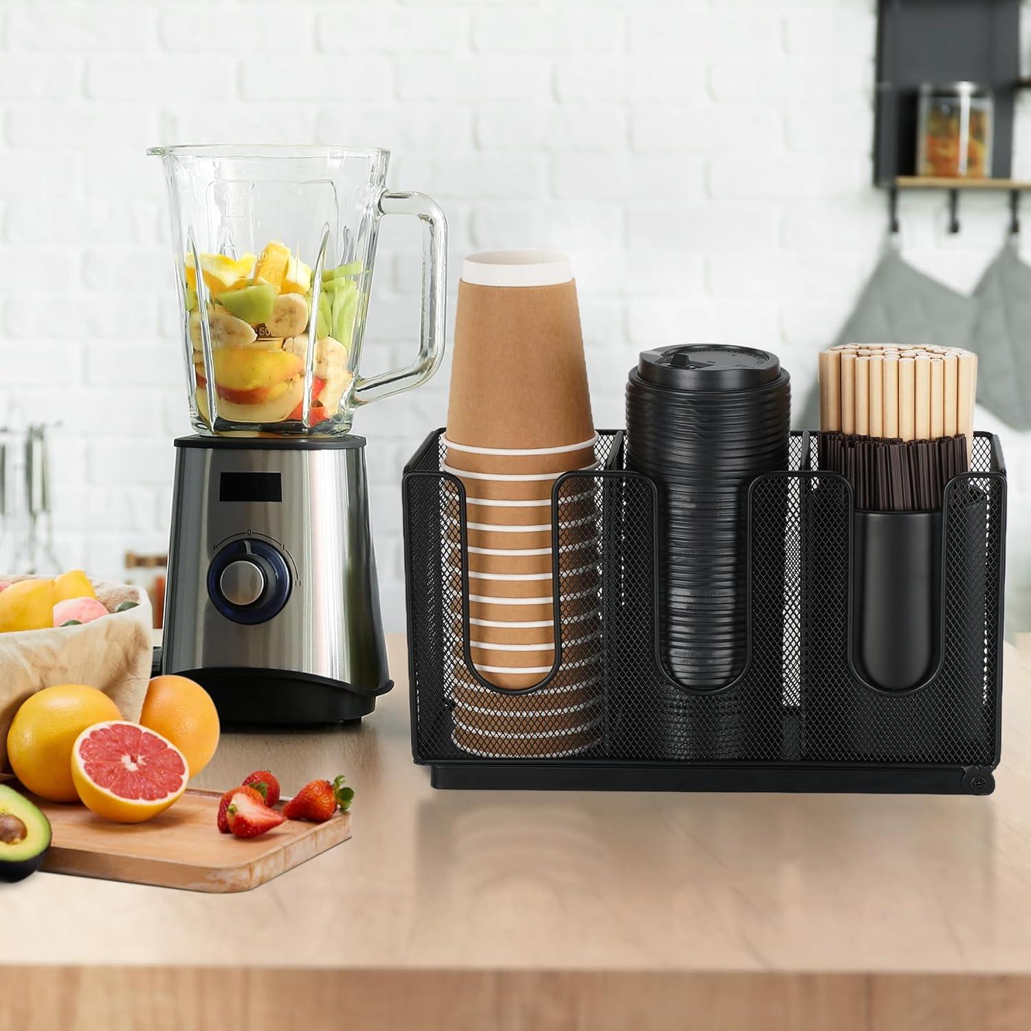 Soporte para Tazas de Papel Cairondin Negro 3 Compartimentos