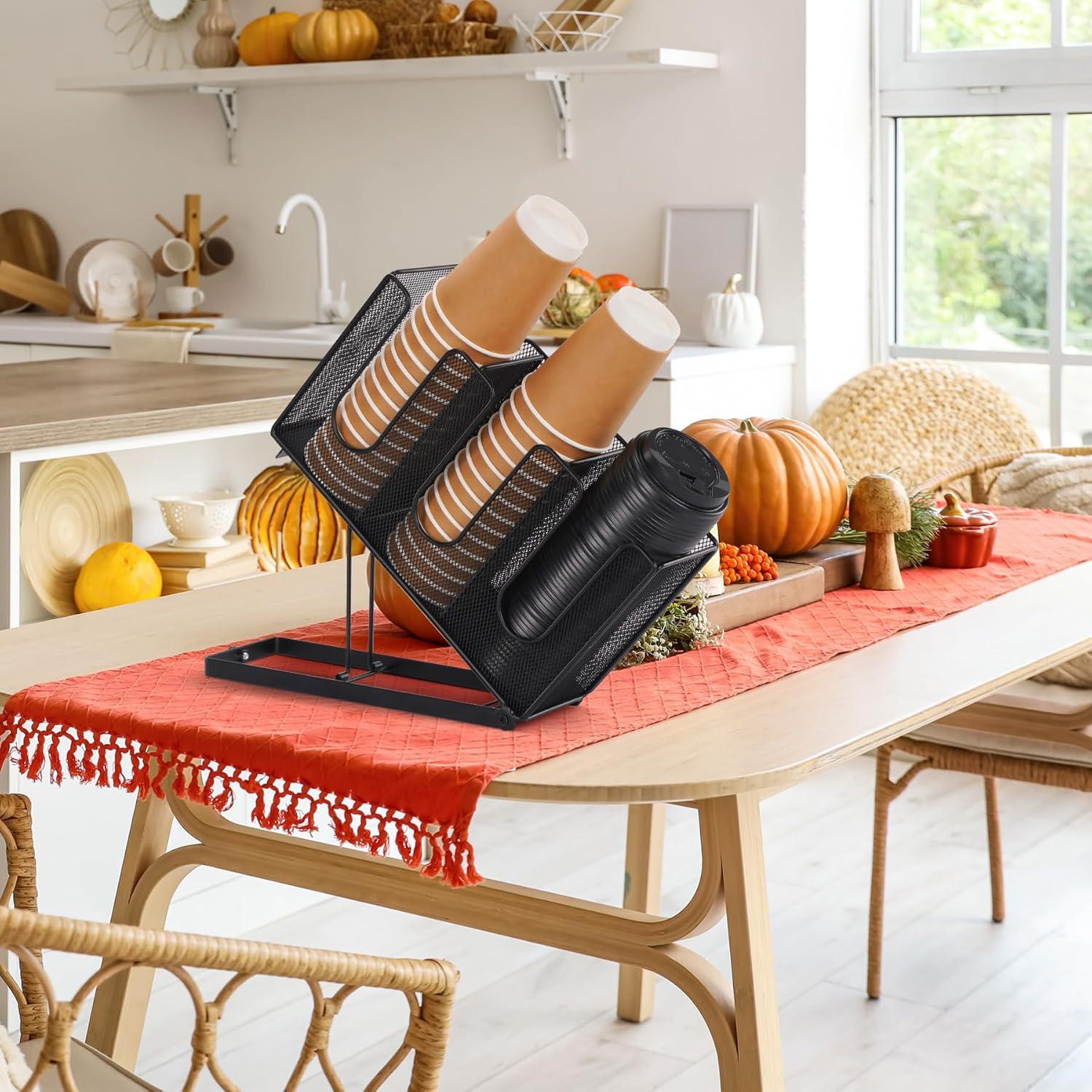 Soporte para Tazas de Papel Cairondin Negro 3 Compartimentos