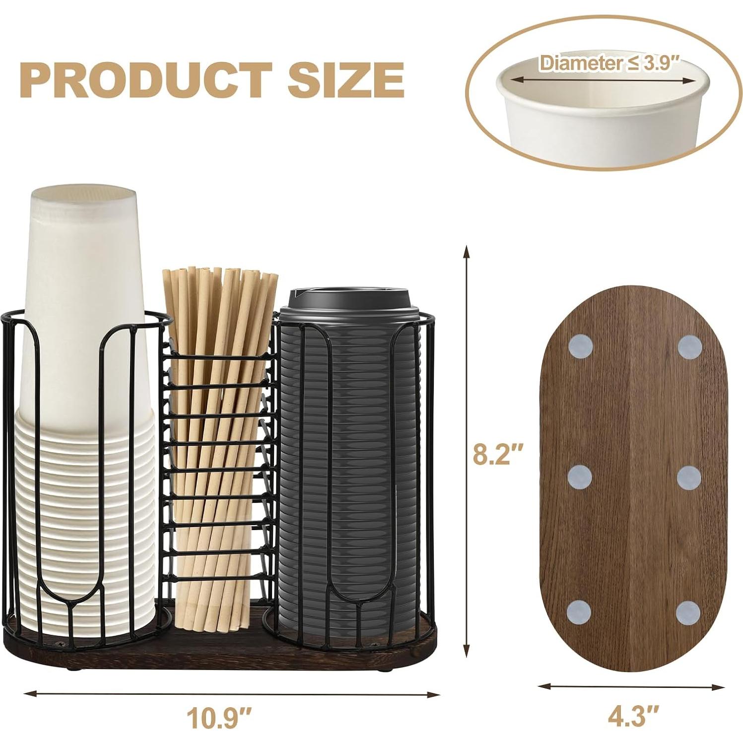 Dispensador de Tazas de Café Tanggiteck 3 Compartimentos 18oz