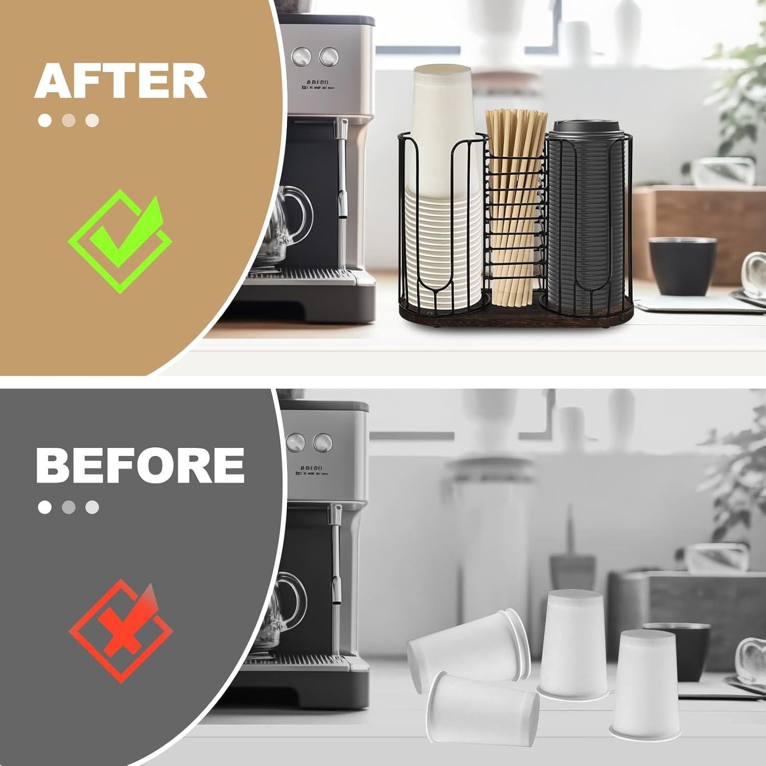 Dispensador de Tazas de Café Tanggiteck 3 Compartimentos 18oz