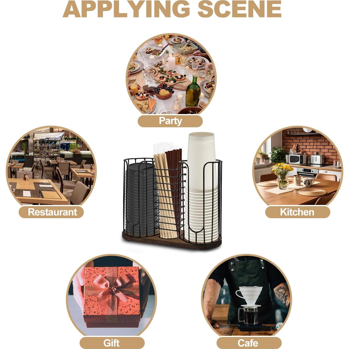 Dispensador de Tazas de Café Tanggiteck 3 Compartimentos 18oz