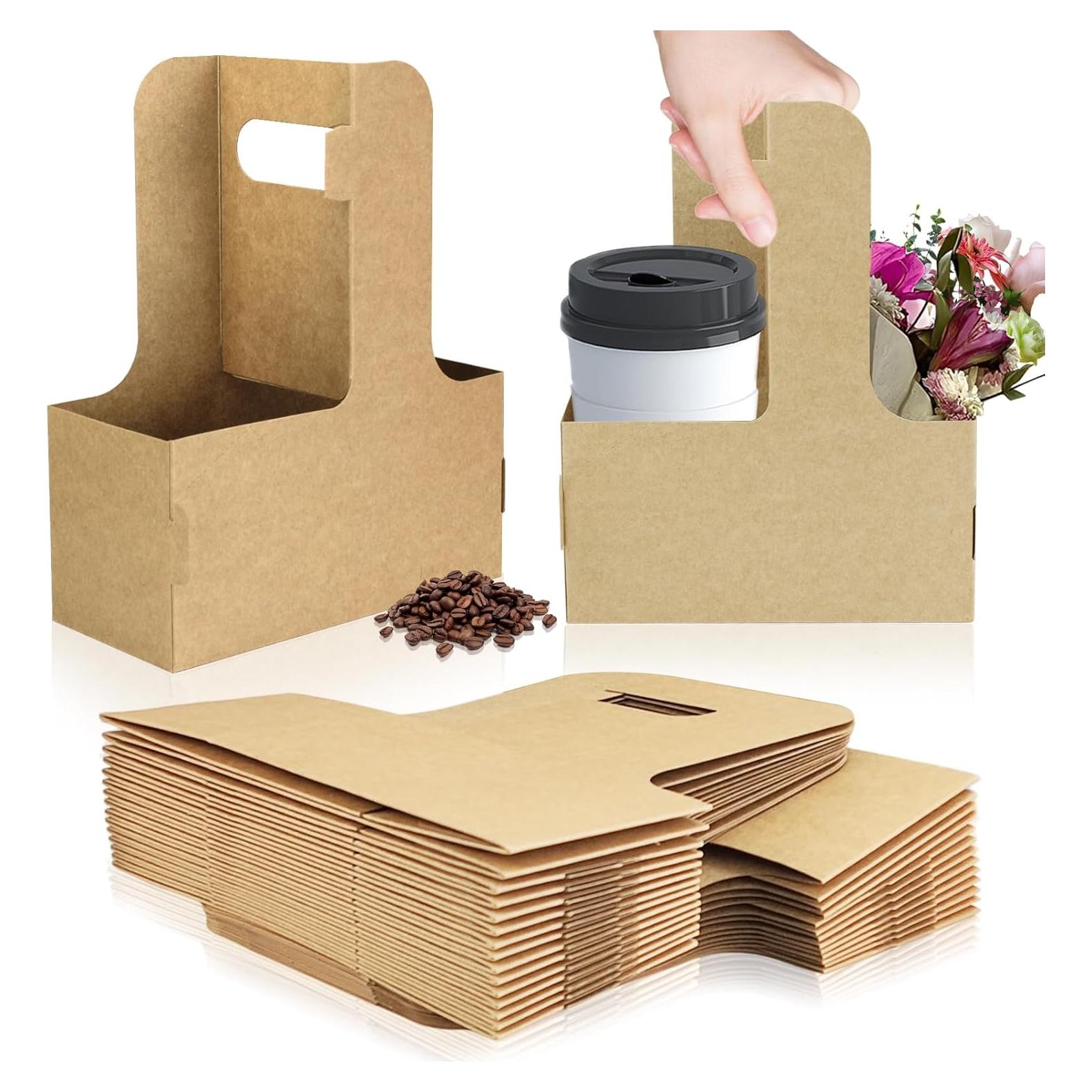 Portavasos desechable 2 tazas Kraft 30 unidades