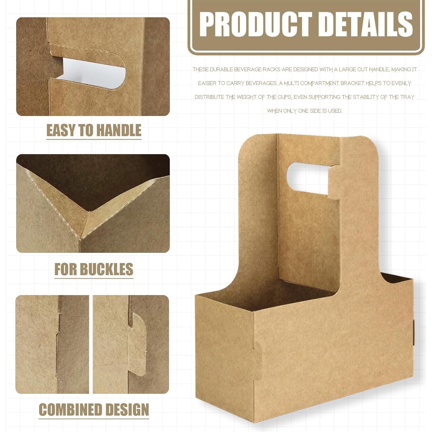 Portavasos desechable 2 tazas Kraft 30 unidades