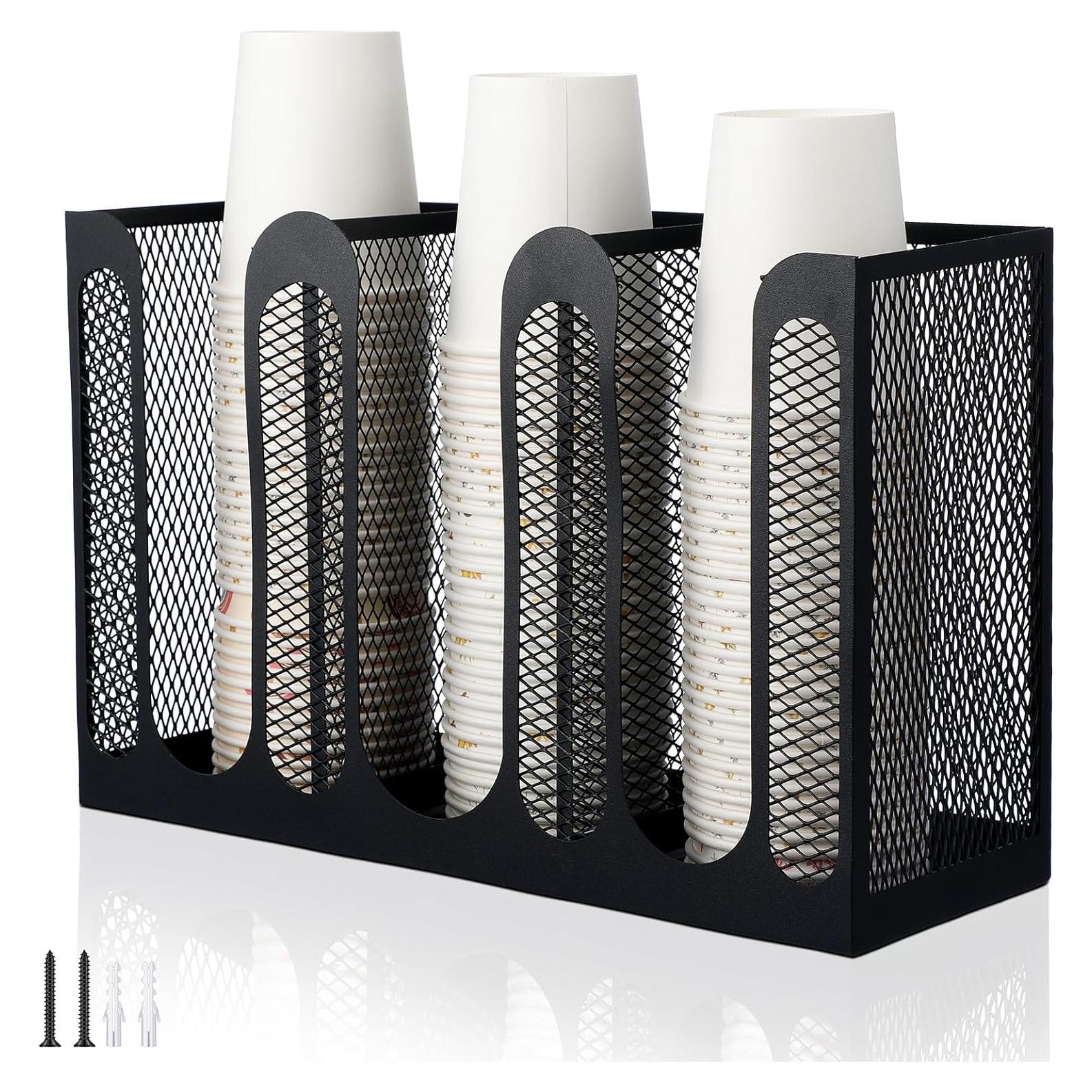 Soporte de Tazas Metálico Maxcheck 3 Compartimentos 31.2 cm