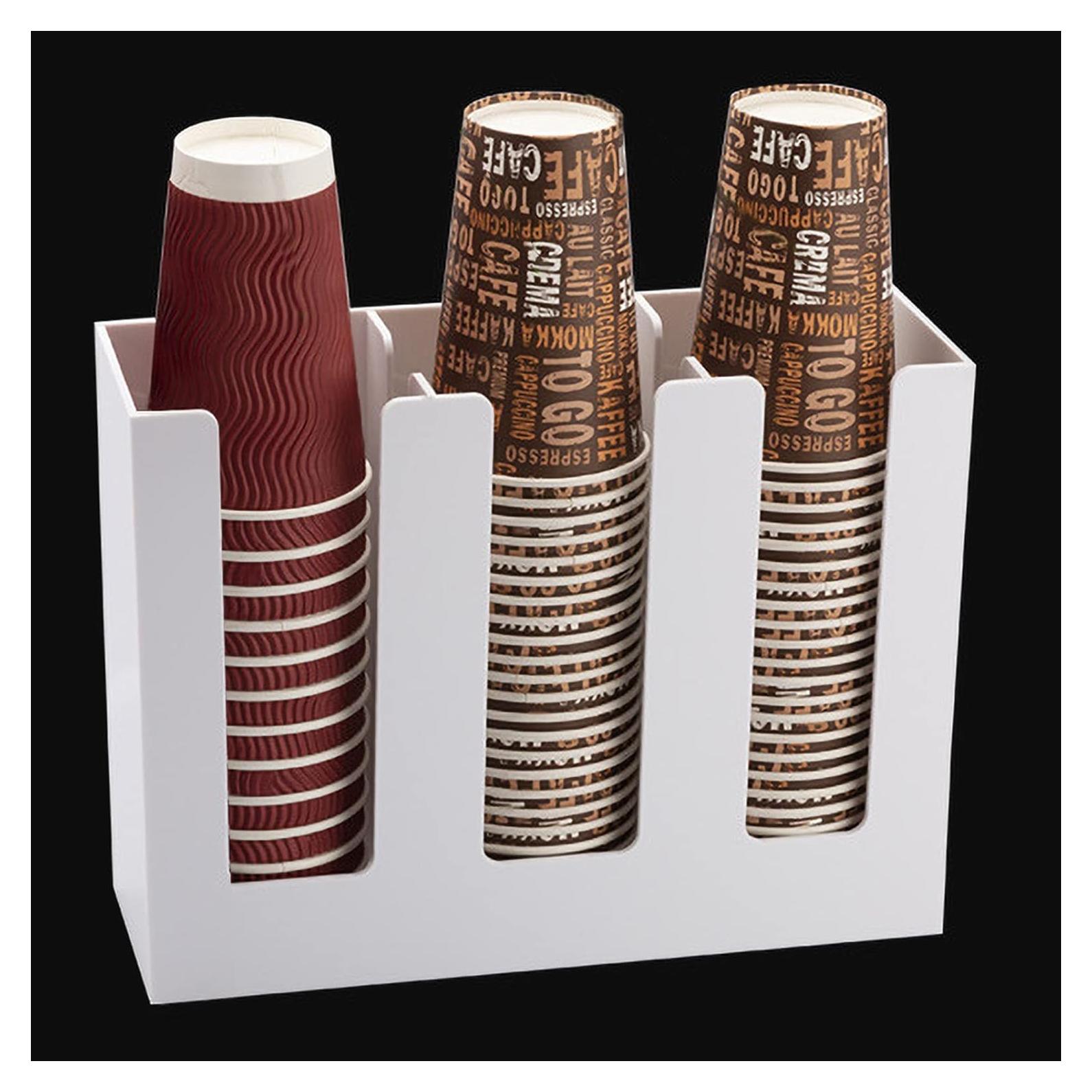 Dispensador de Tazas de Papel Tirifer 3 Compartimentos Blanco