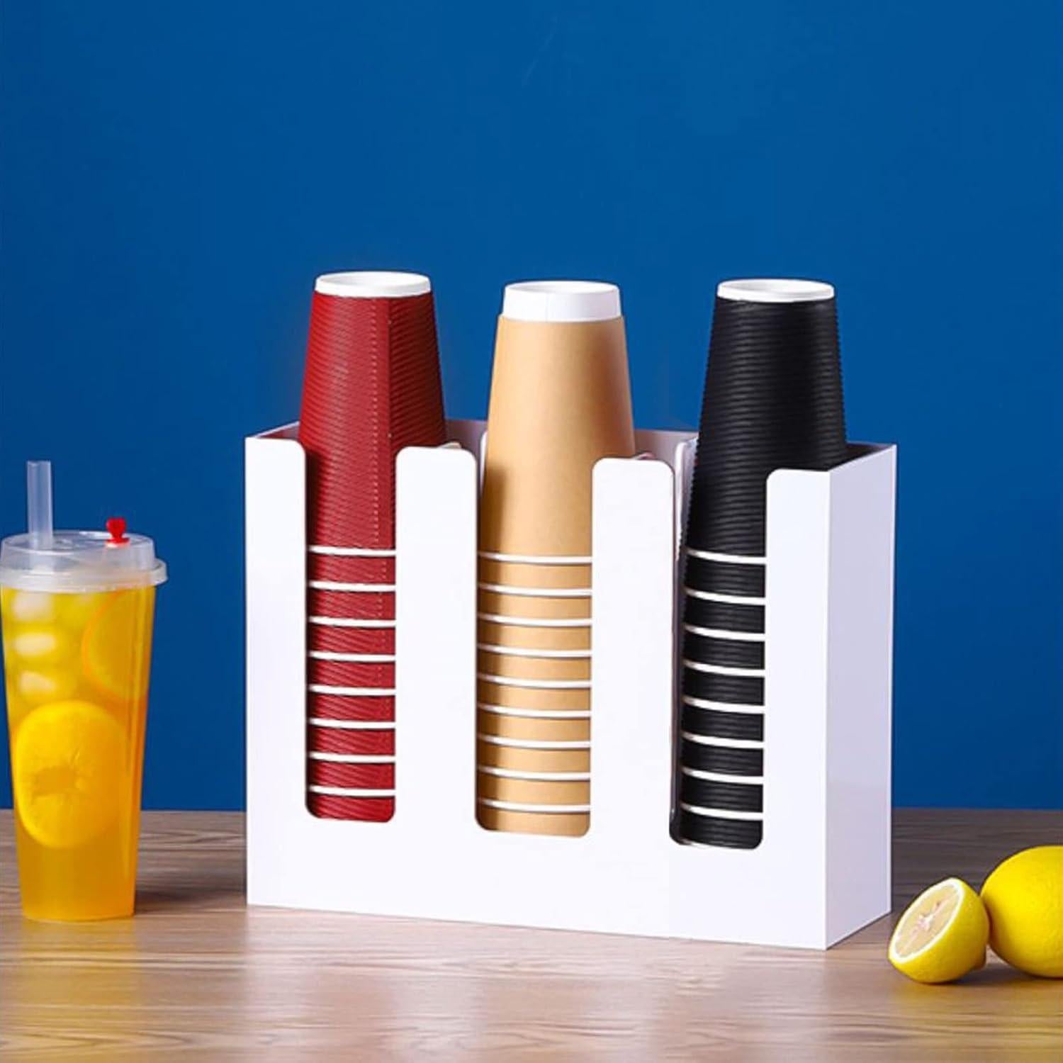 Dispensador de Tazas de Papel Tirifer 3 Compartimentos Blanco